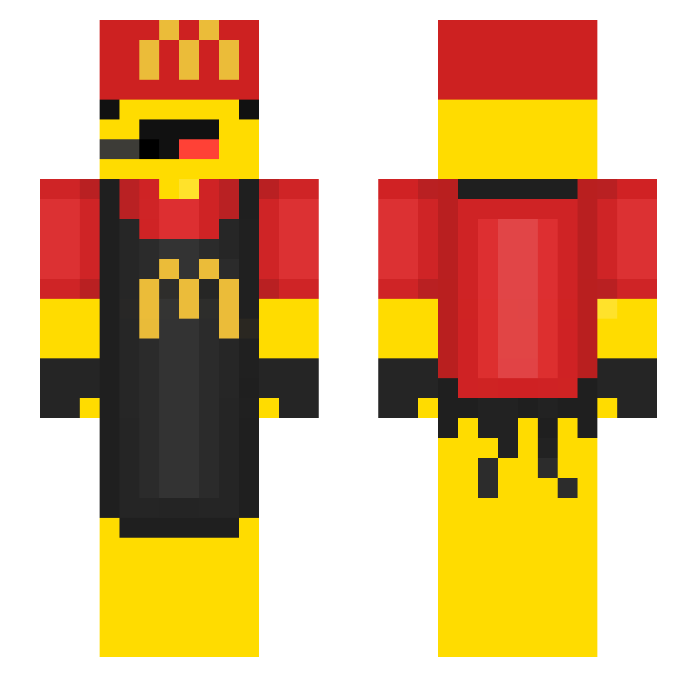 pineconeen Minecraft skin, front and back view