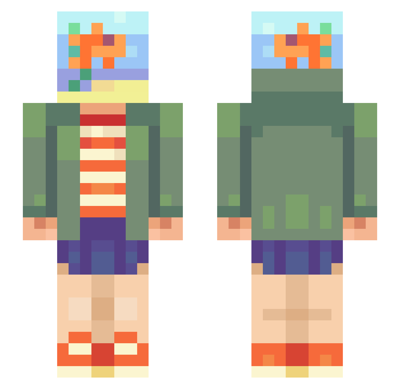 Seayunie Minecraft skin, front and back view