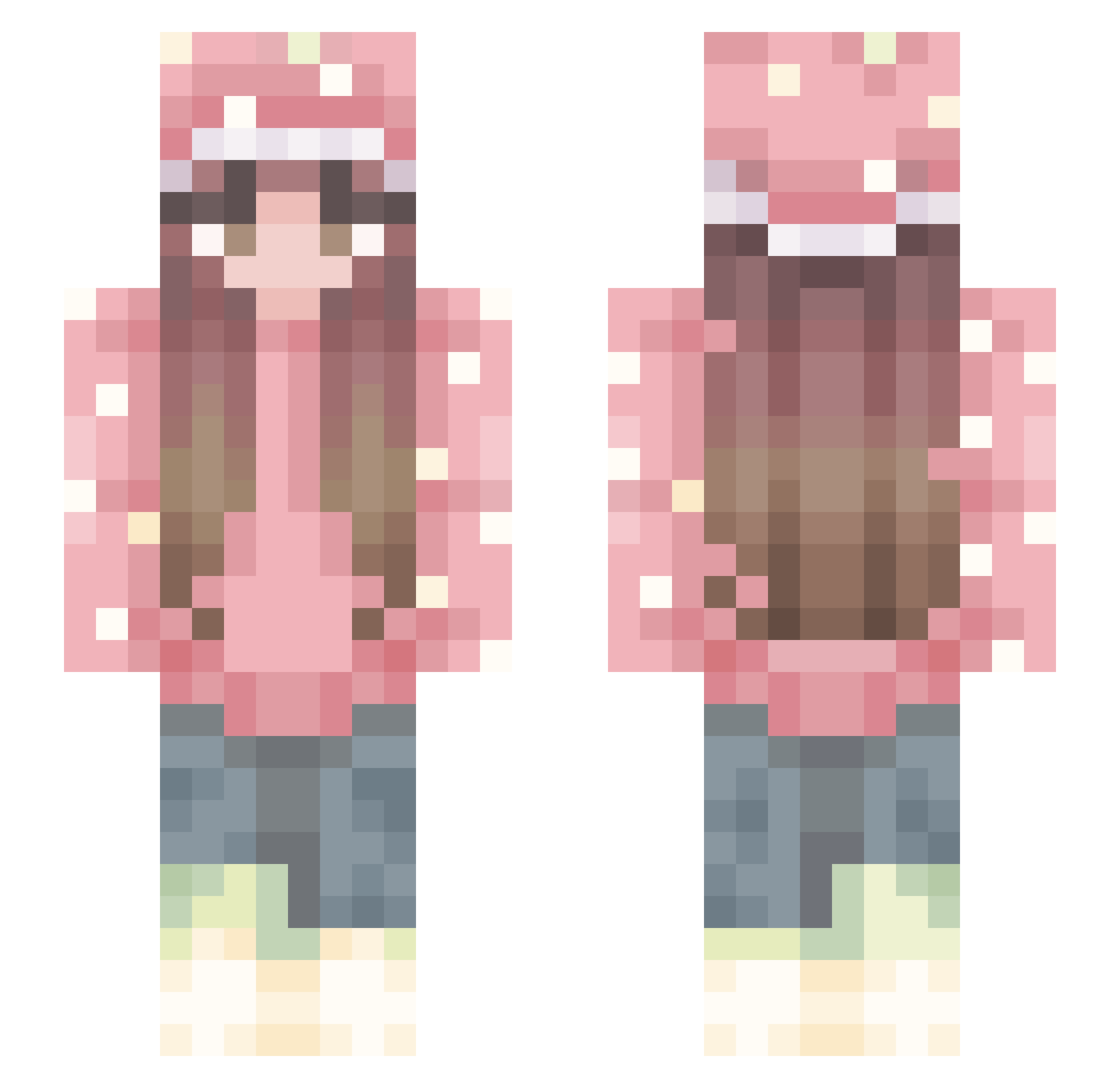 Affinitive Minecraft skin, front and back view