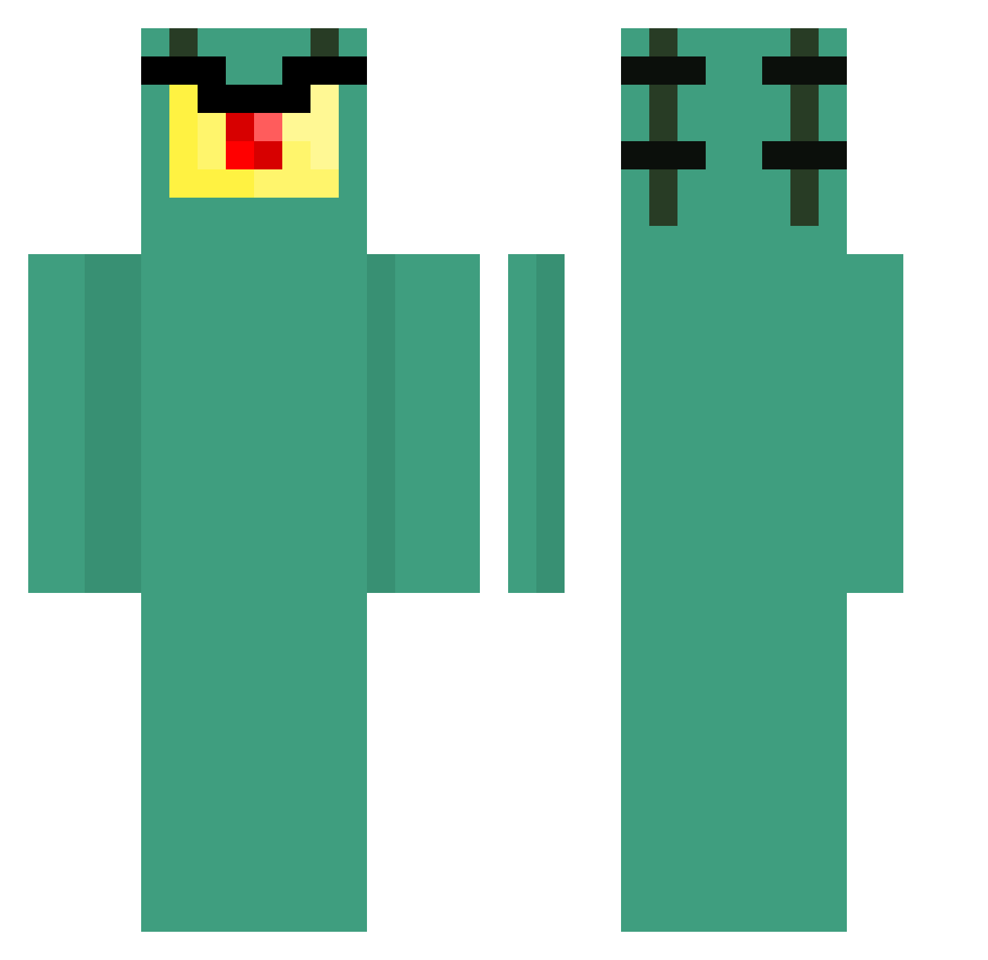 KFutz Minecraft skin, front and back view