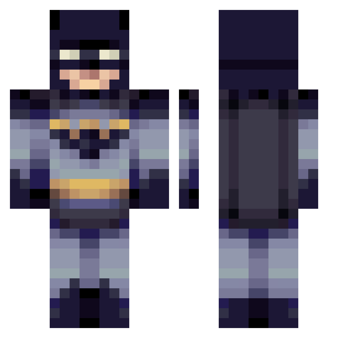 bhadboi Minecraft skin, front and back view