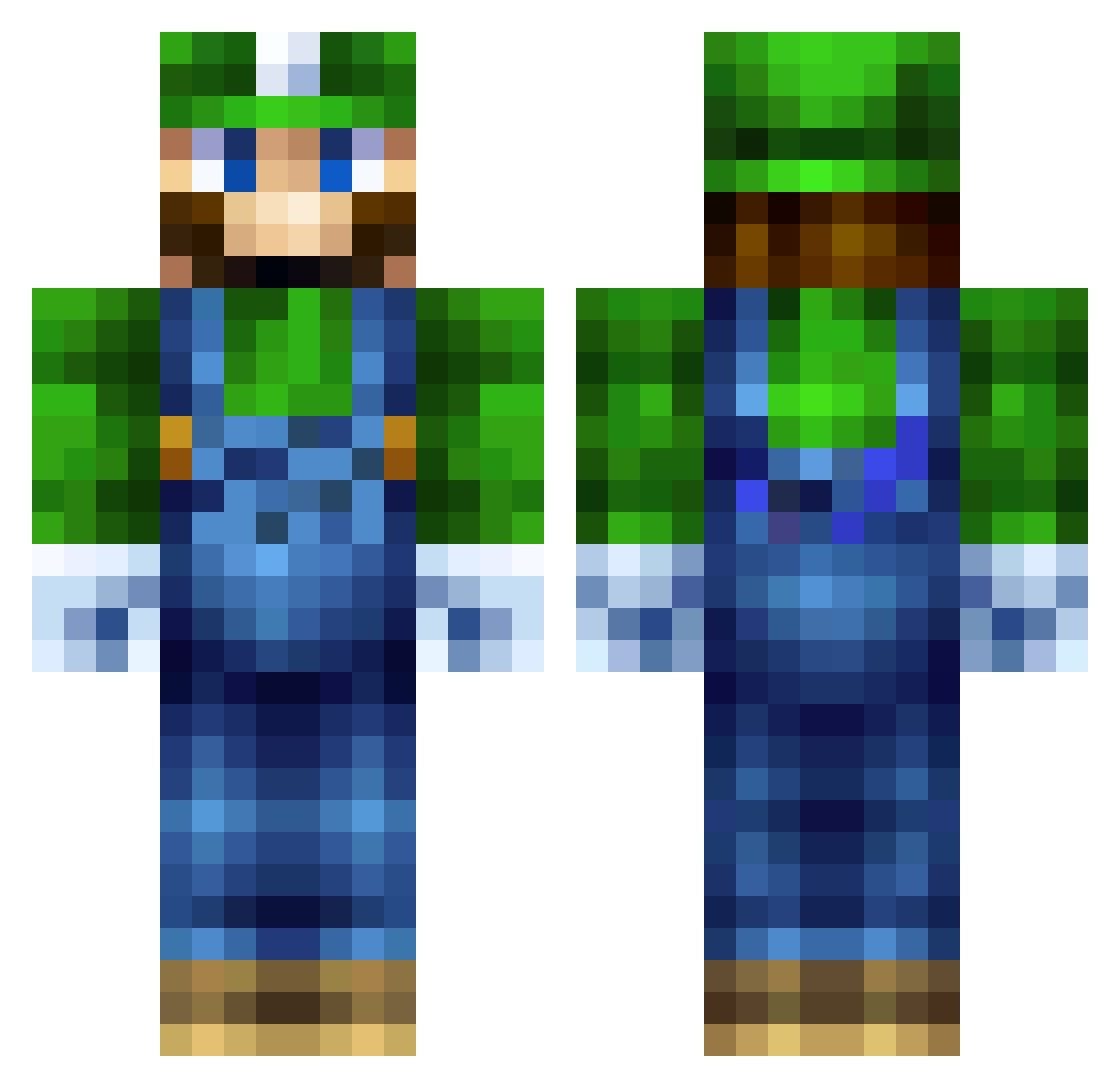 slusheesheep Minecraft skin, front and back view