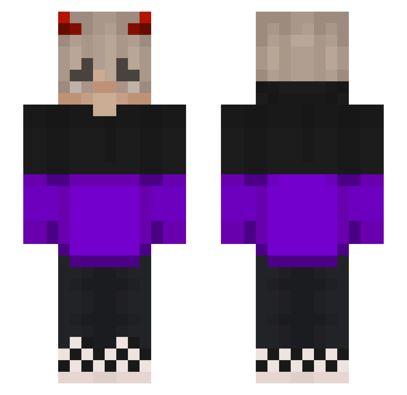 correctingly Minecraft skin, front and back view