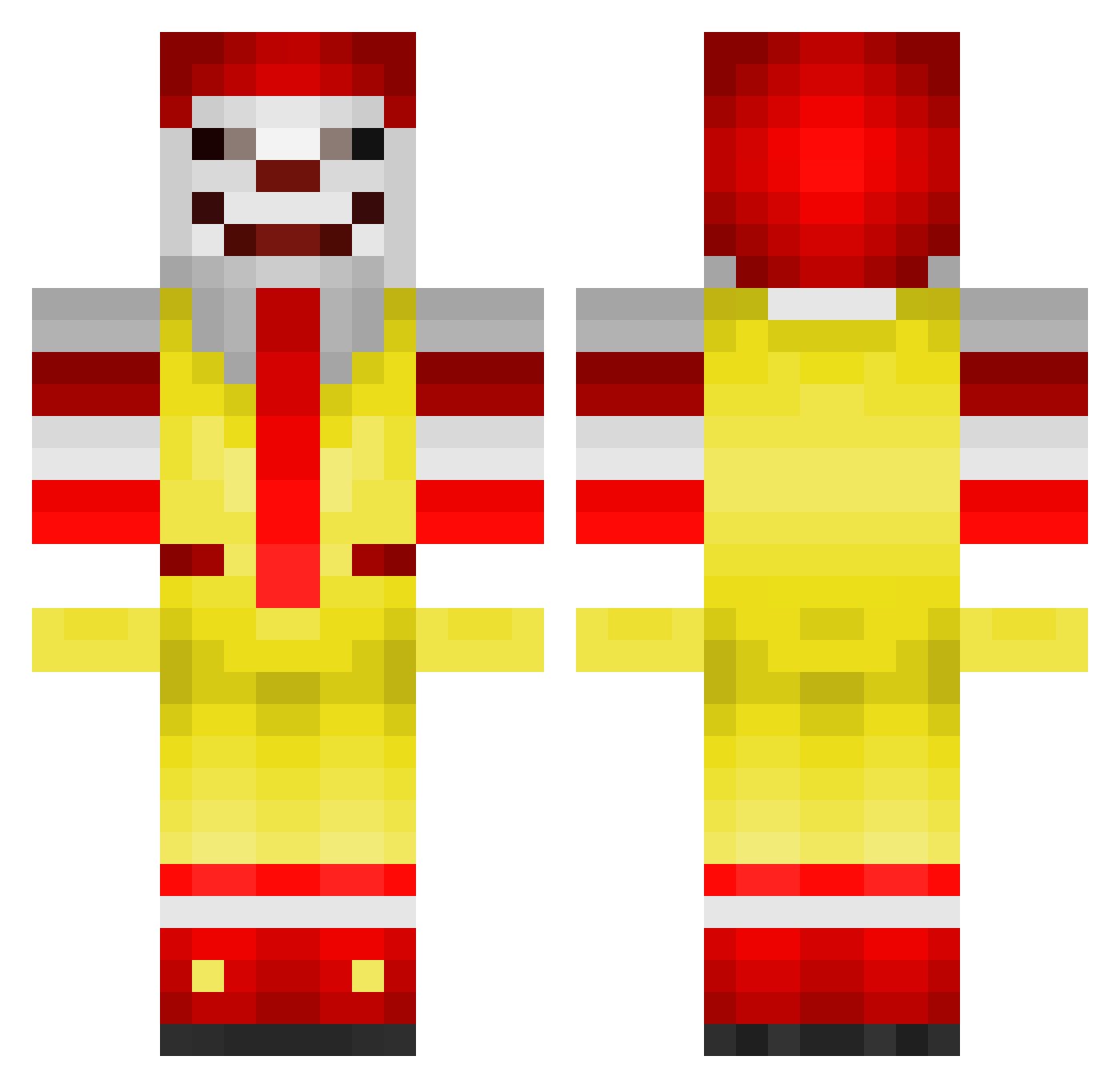 Squompy Minecraft skin, front and back view