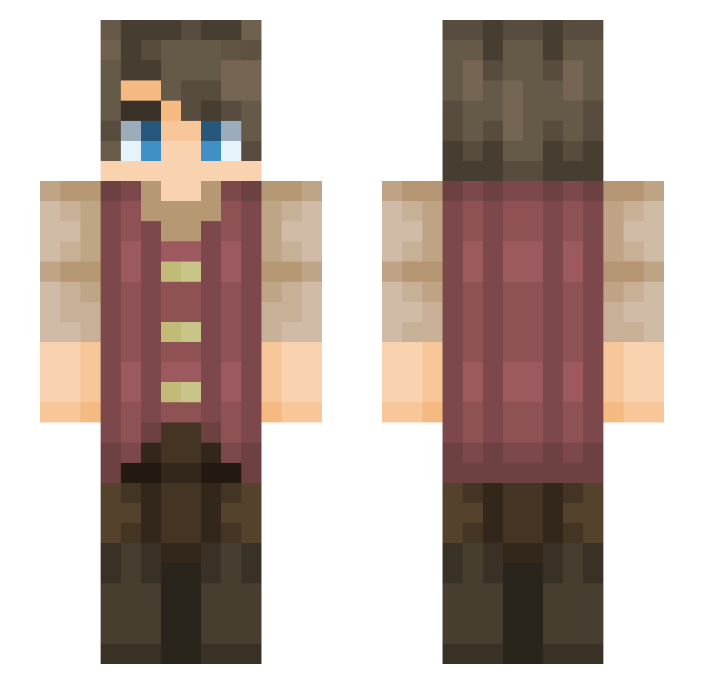 Chocomint_1018 Minecraft skin, front and back view