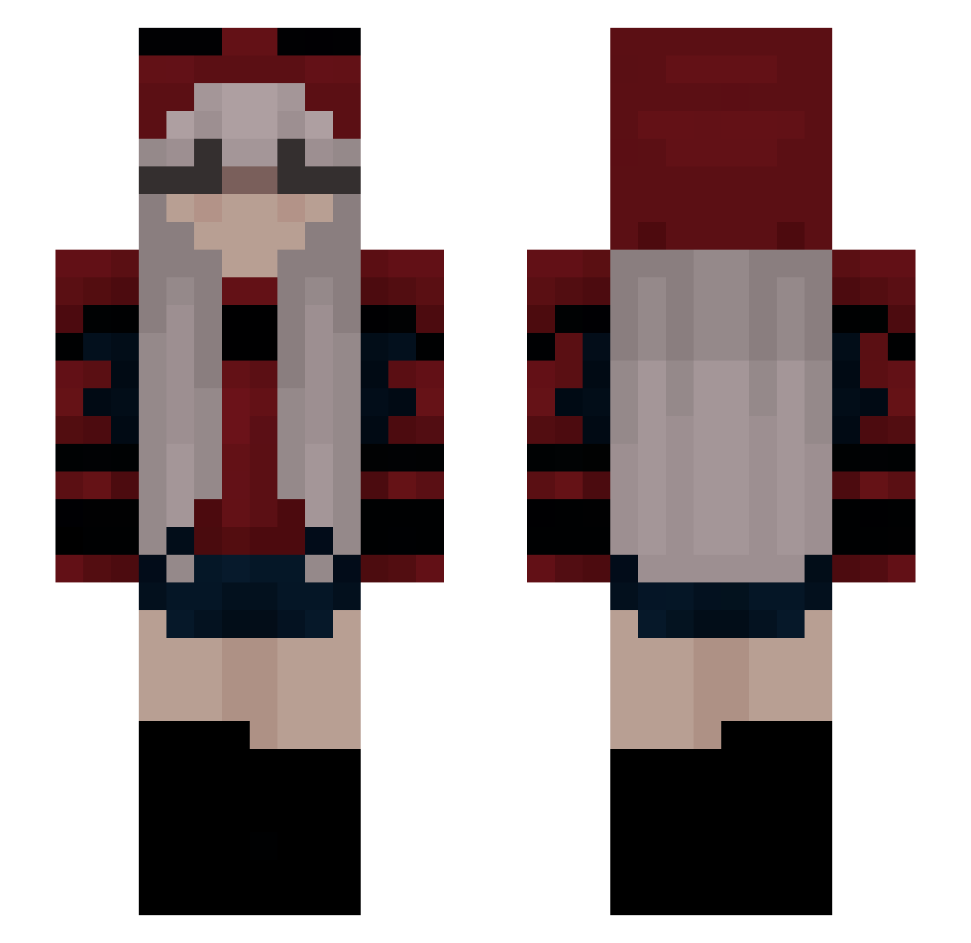 kiuvinn Minecraft skin, front and back view