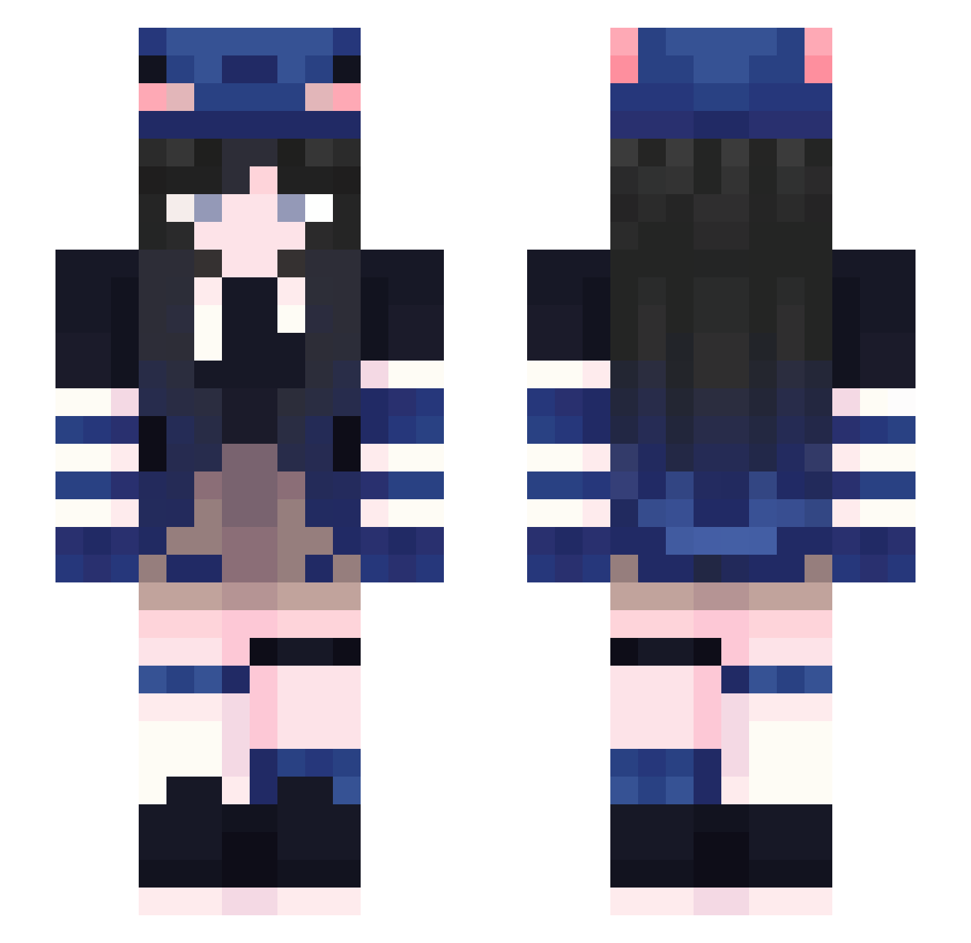 Scxaii Minecraft skin, front and back view