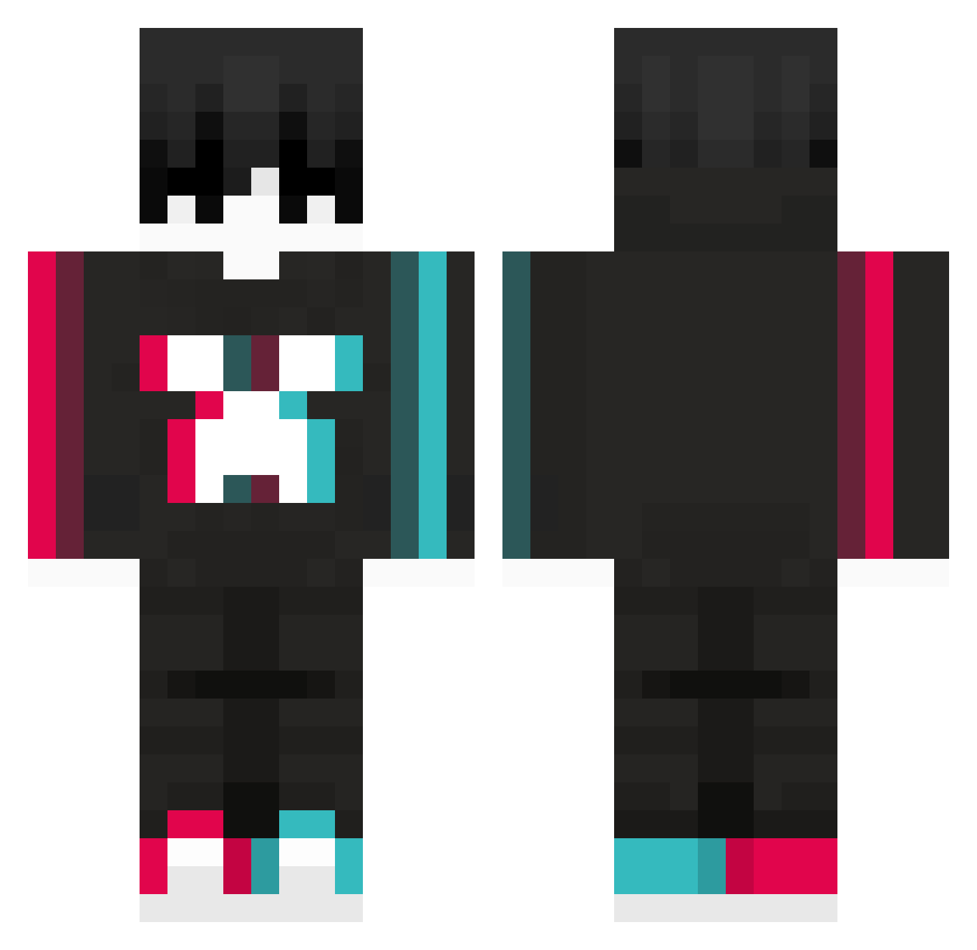 Jimmy9616 Minecraft skin, front and back view
