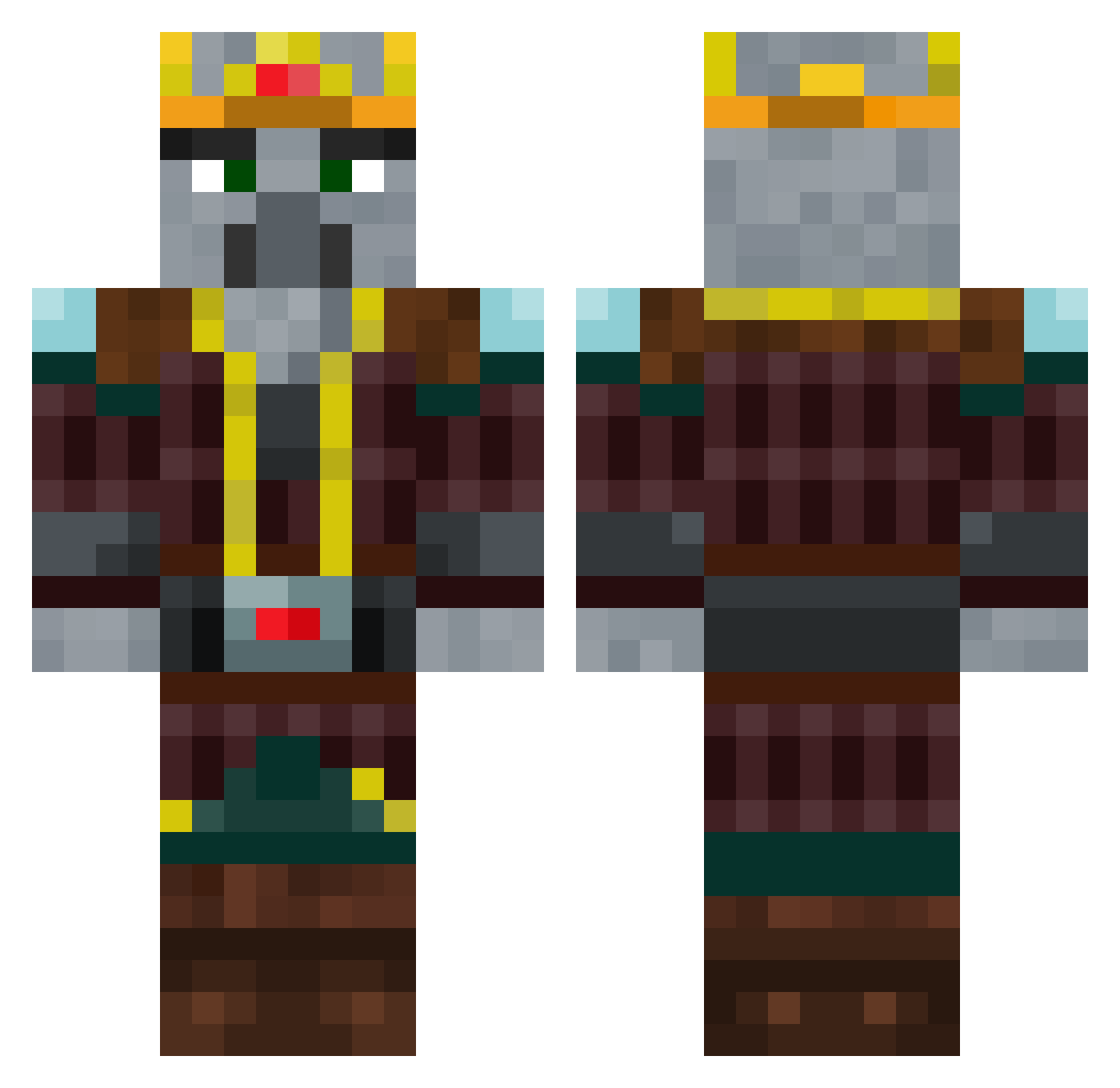 z7Phil Minecraft skin, front and back view