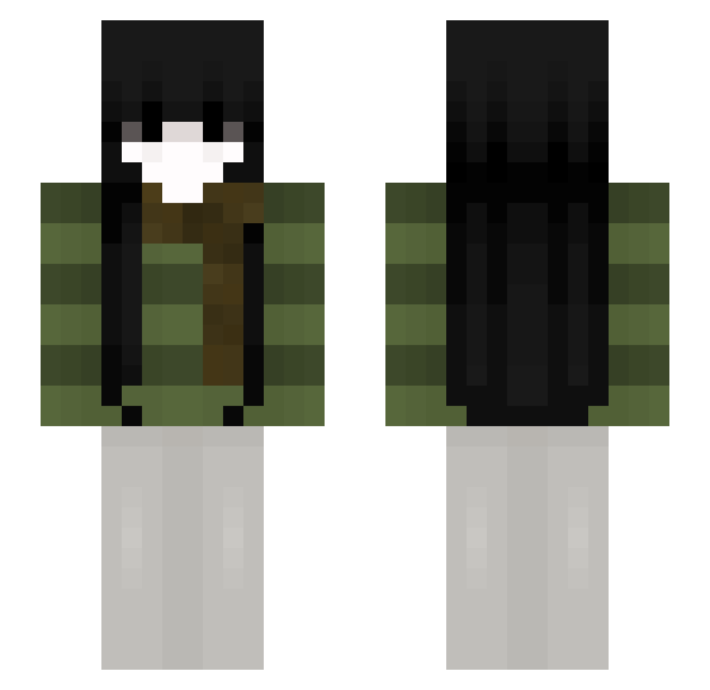 YepImCleus Minecraft skin, front and back view