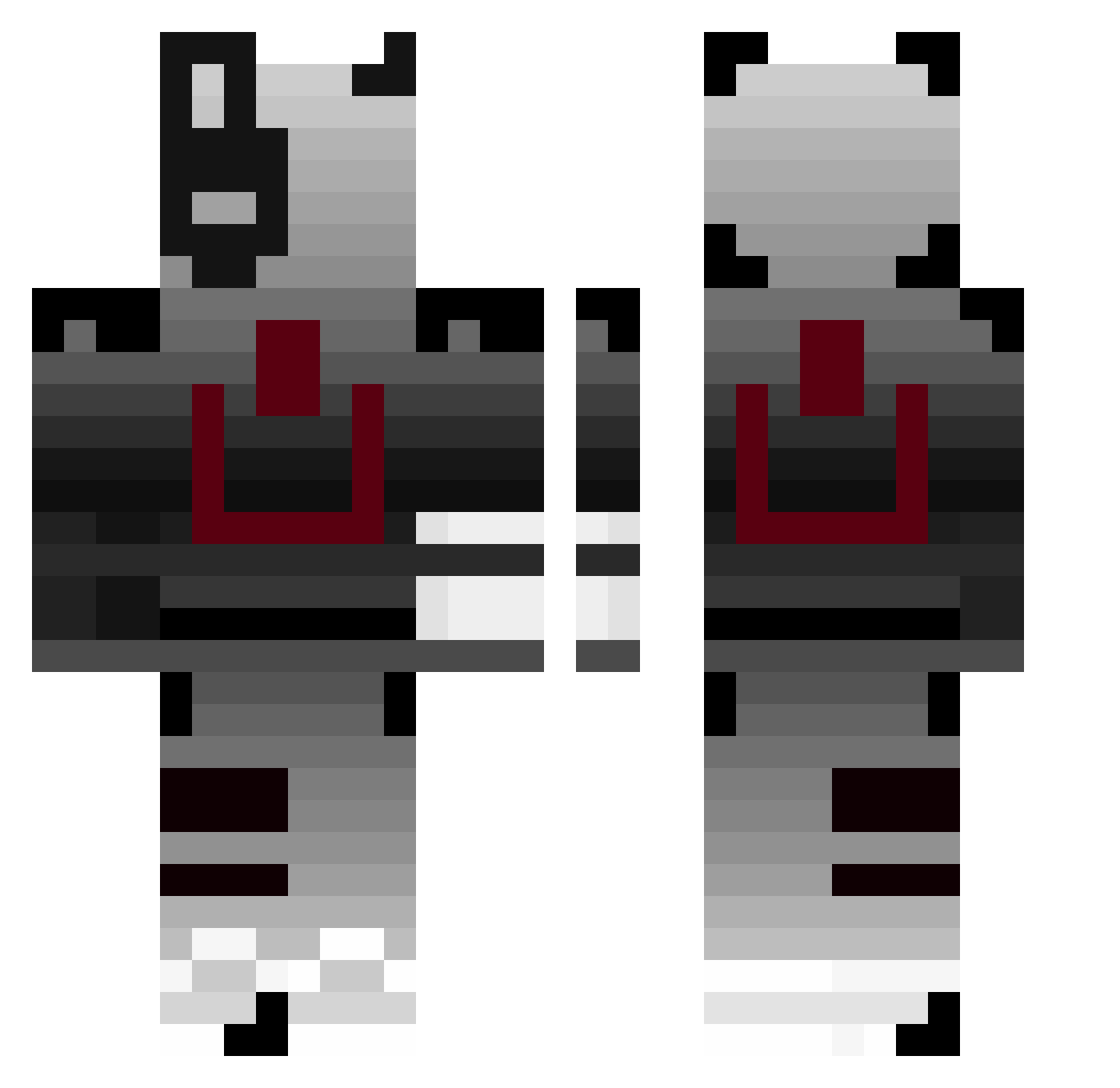 RubinJava Minecraft skin, front and back view