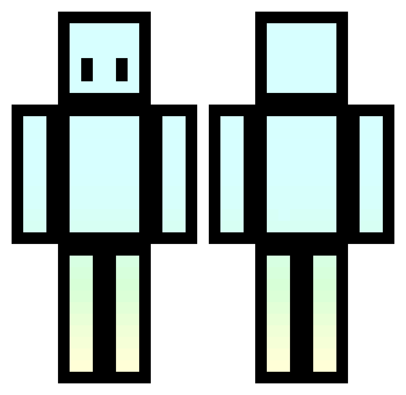 Krowex67 Minecraft skin, front and back view