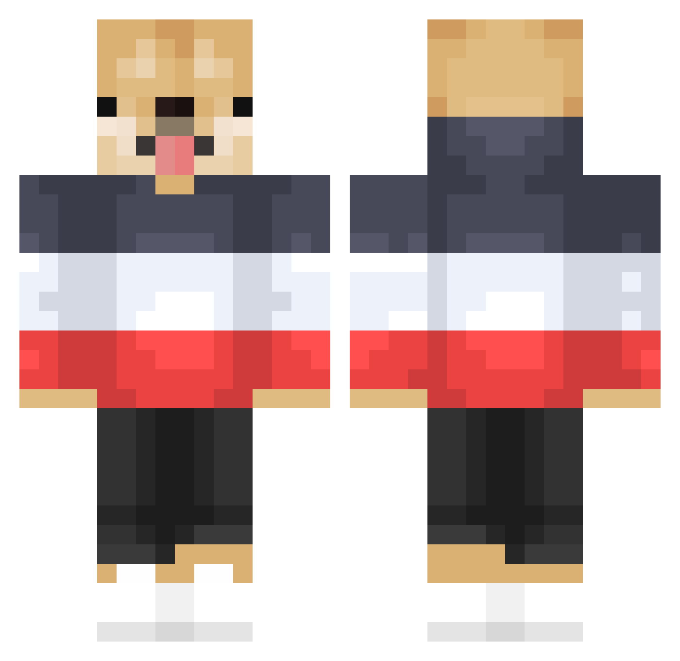 Yearning_ Minecraft skin, front and back view
