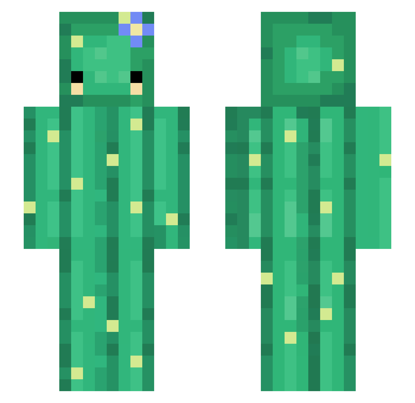 Torremi Minecraft skin, front and back view