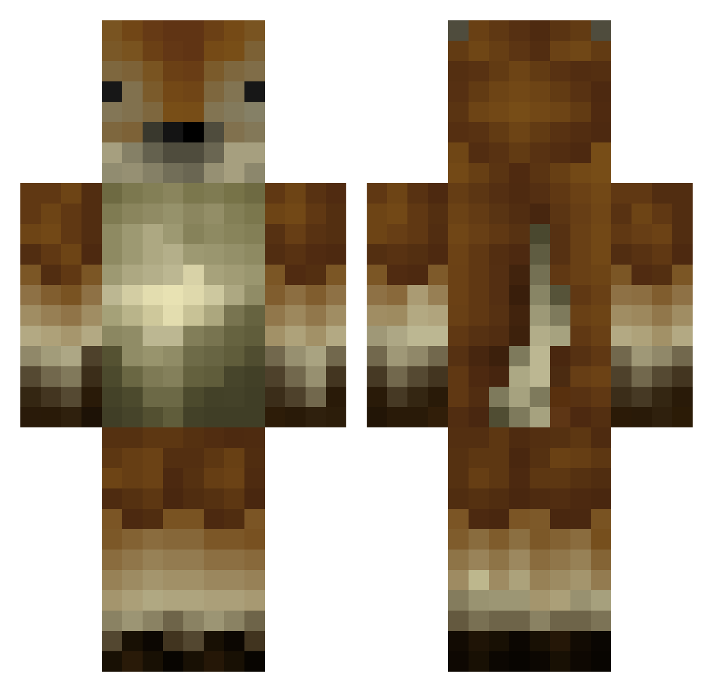 tobiscracked Minecraft skin, front and back view