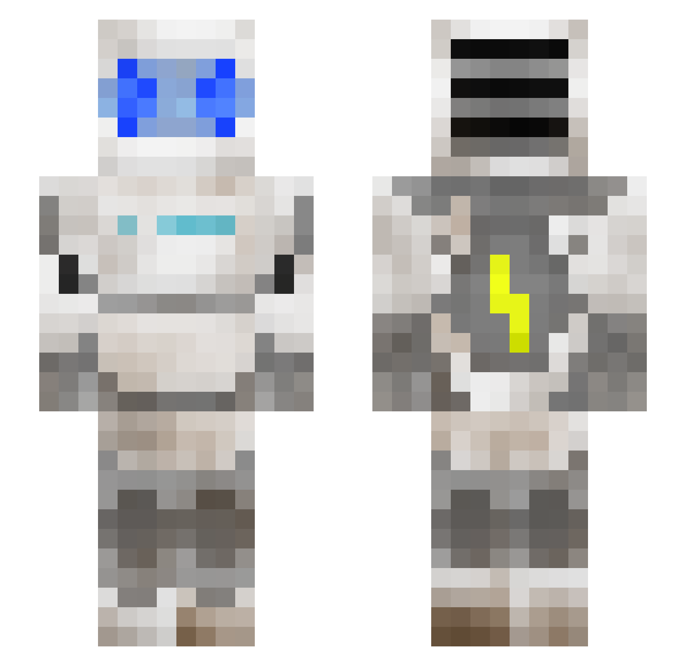Glasplon Minecraft skin, front and back view