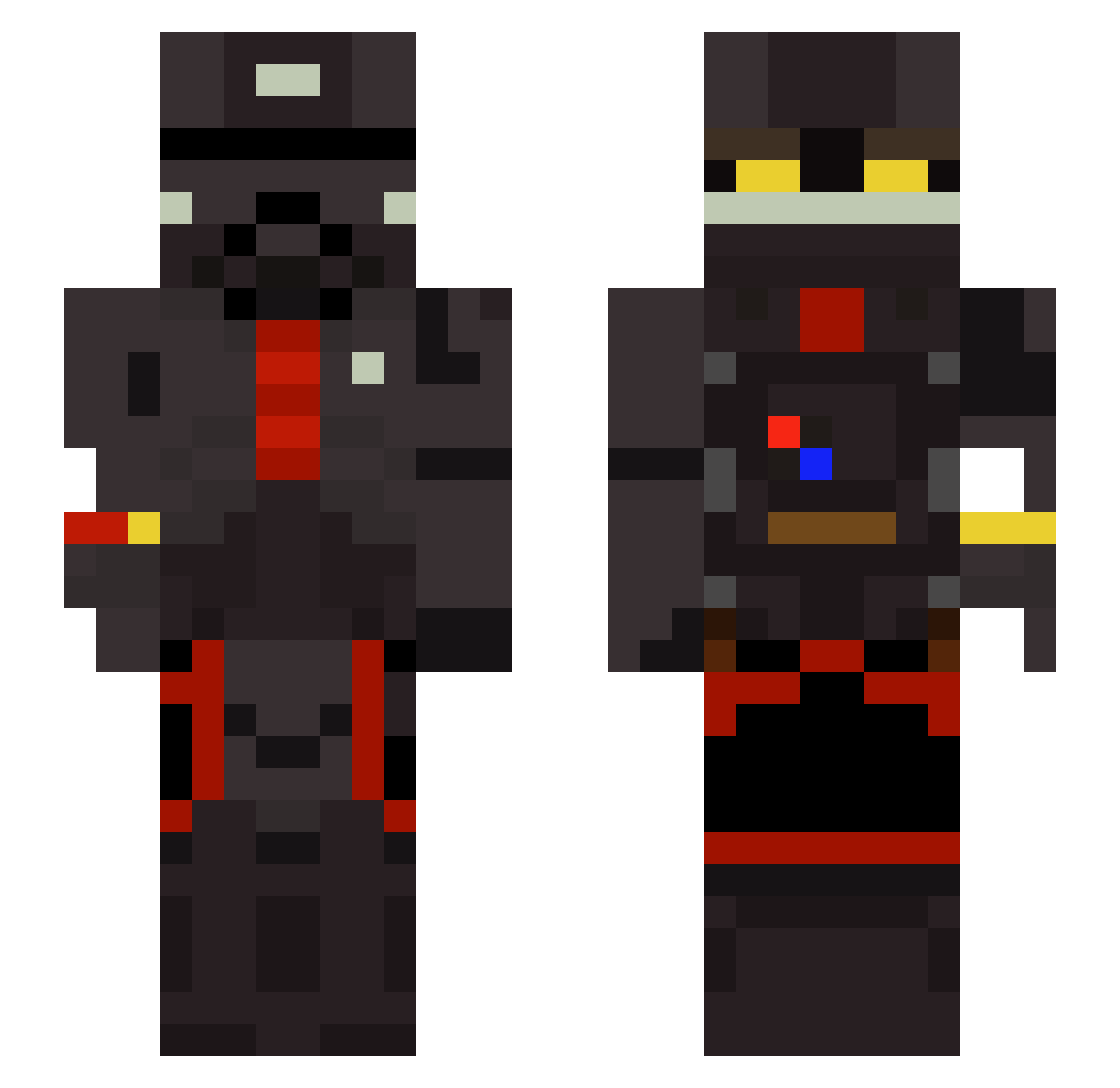 H_N_M Minecraft skin, front and back view