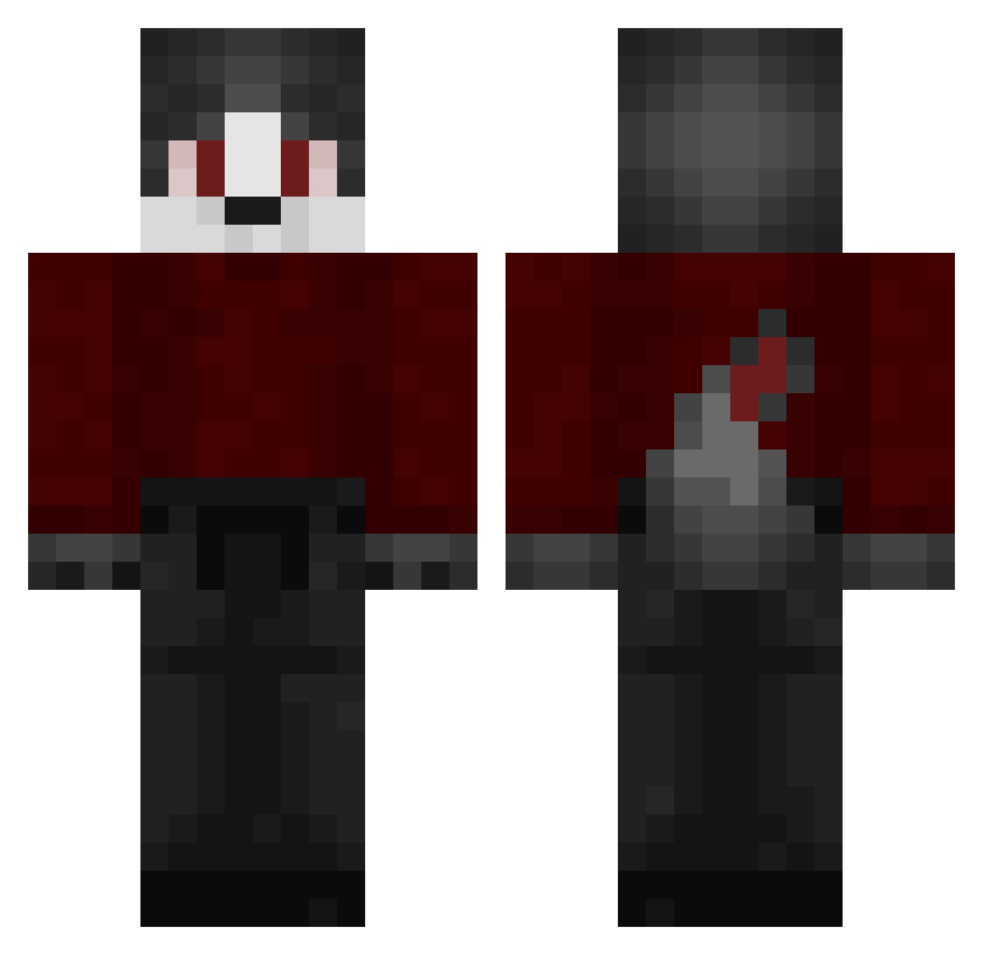 Luxiooo Minecraft skin, front and back view