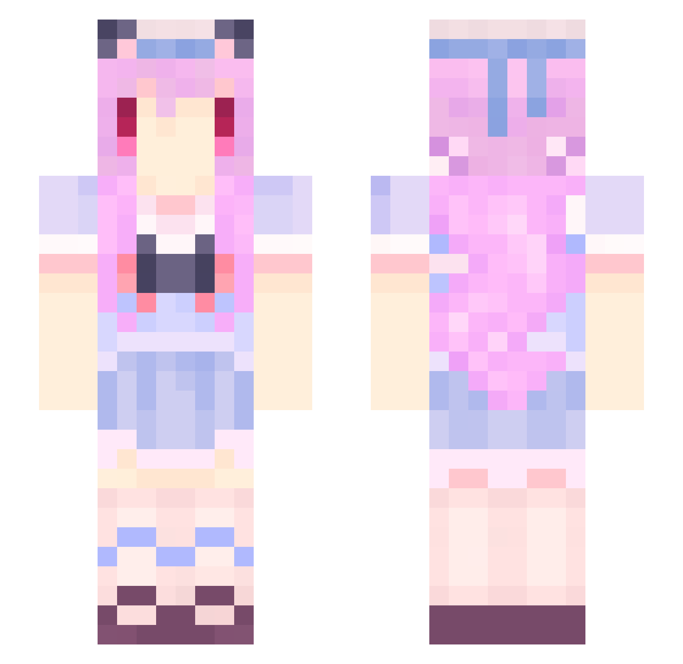 Rice_BuckWheat Minecraft skin, front and back view