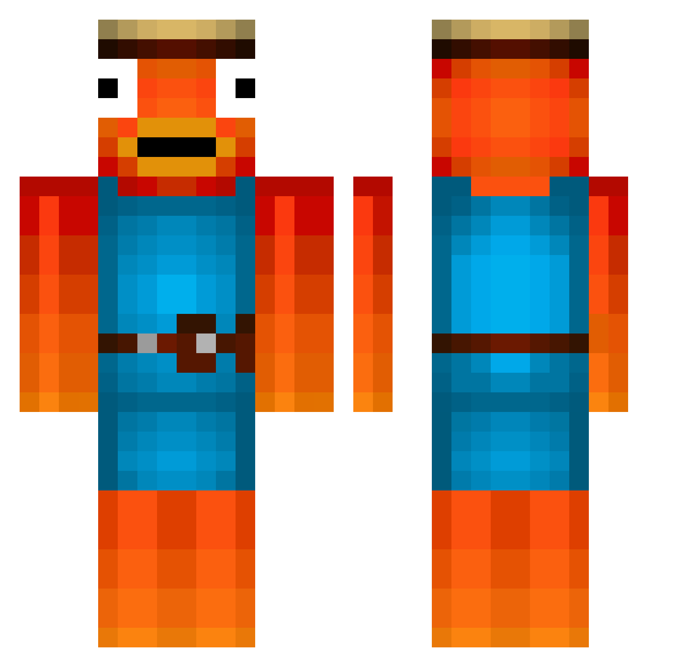 WIS_QMflips_YT Minecraft skin, front and back view