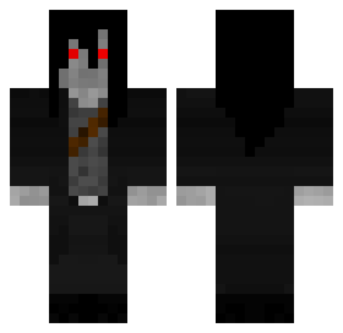 Maggot515 Minecraft skin, front and back view