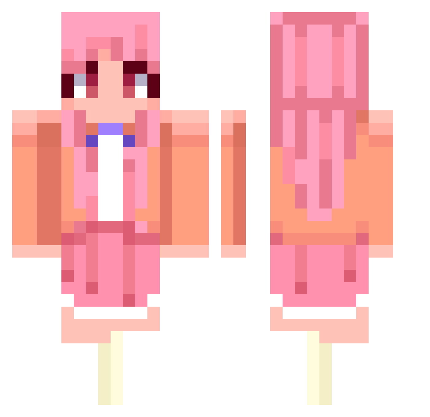 arushino Minecraft skin, front and back view