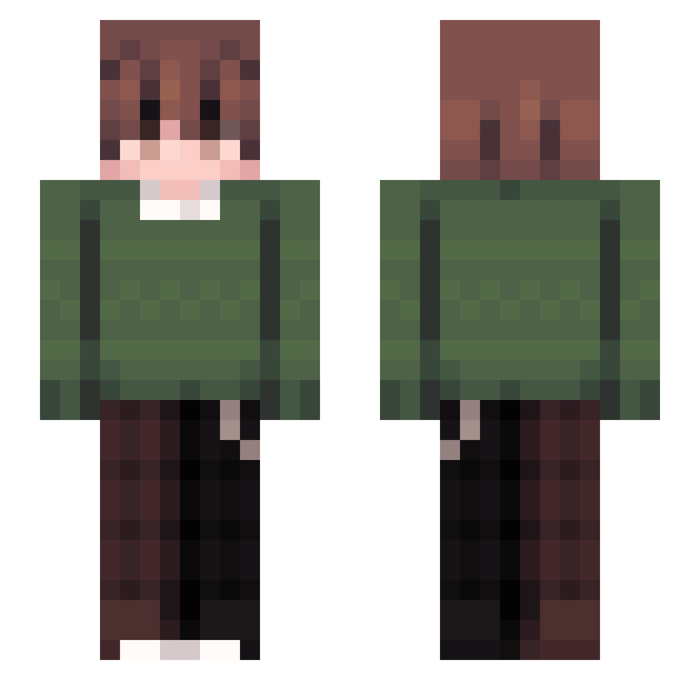 Trussinism Minecraft skin, front and back view