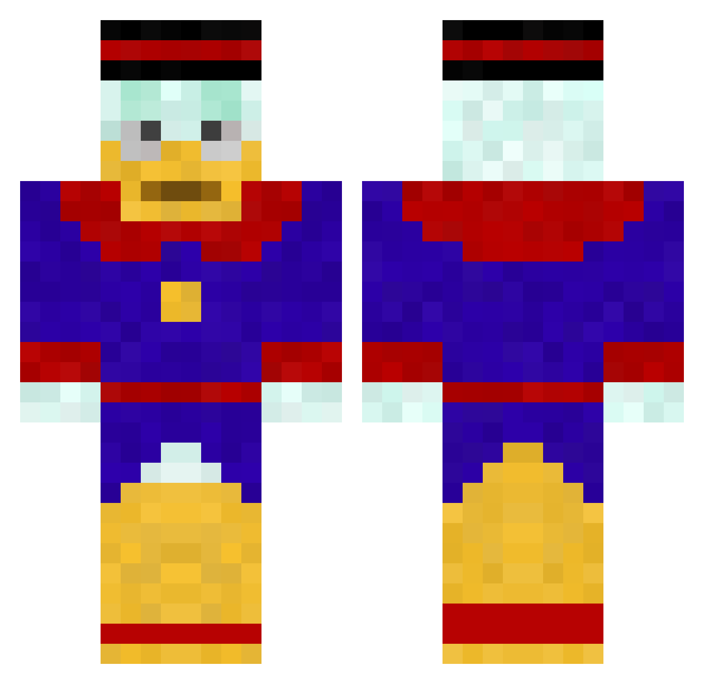 sante3 Minecraft skin, front and back view