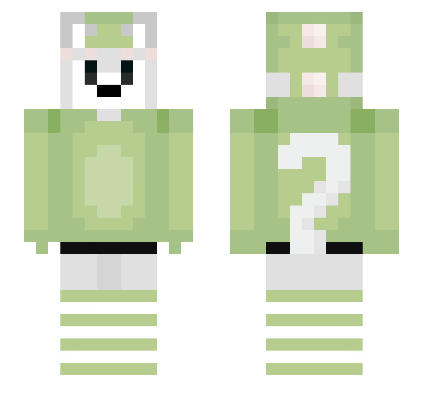 znwd Minecraft skin, front and back view