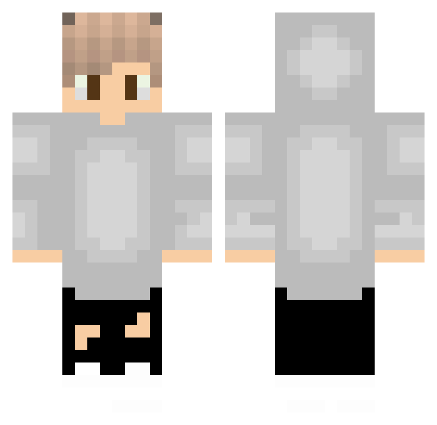 simonRAYS Minecraft skin, front and back view