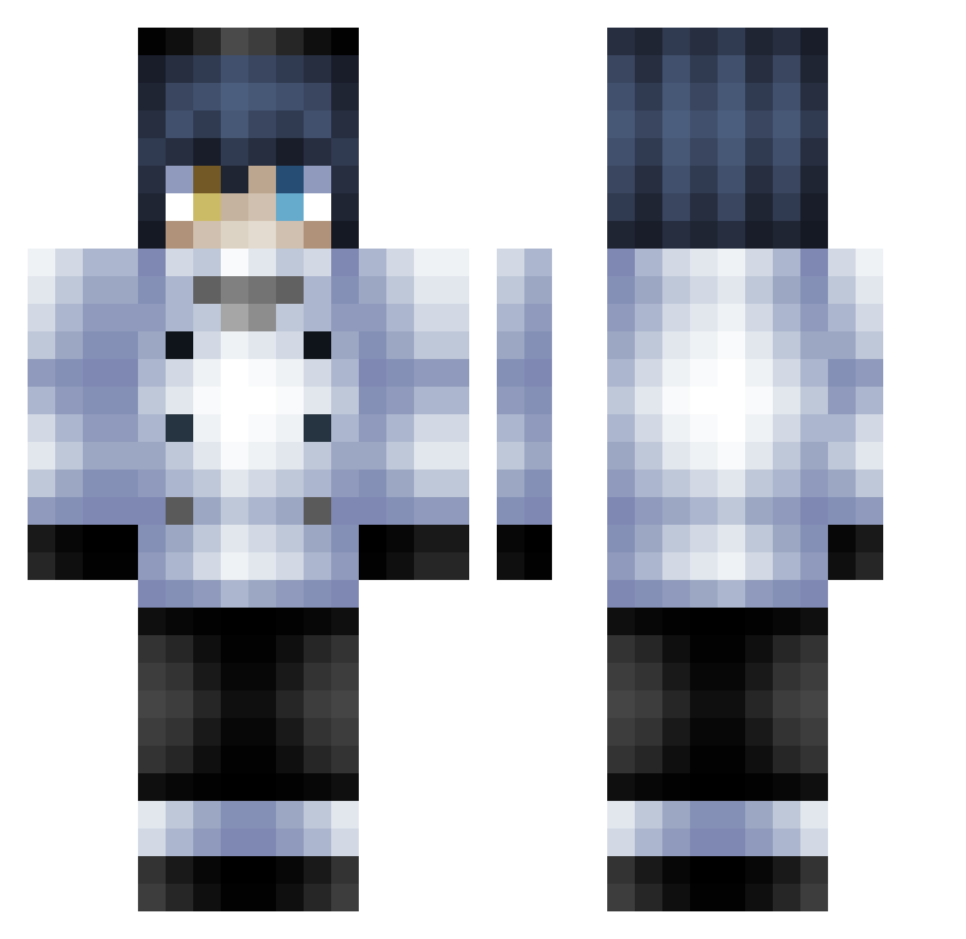 Bench_01 Minecraft skin, front and back view