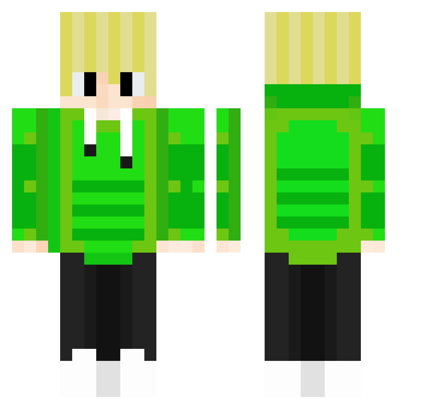 xDidi12 Minecraft skin, front and back view