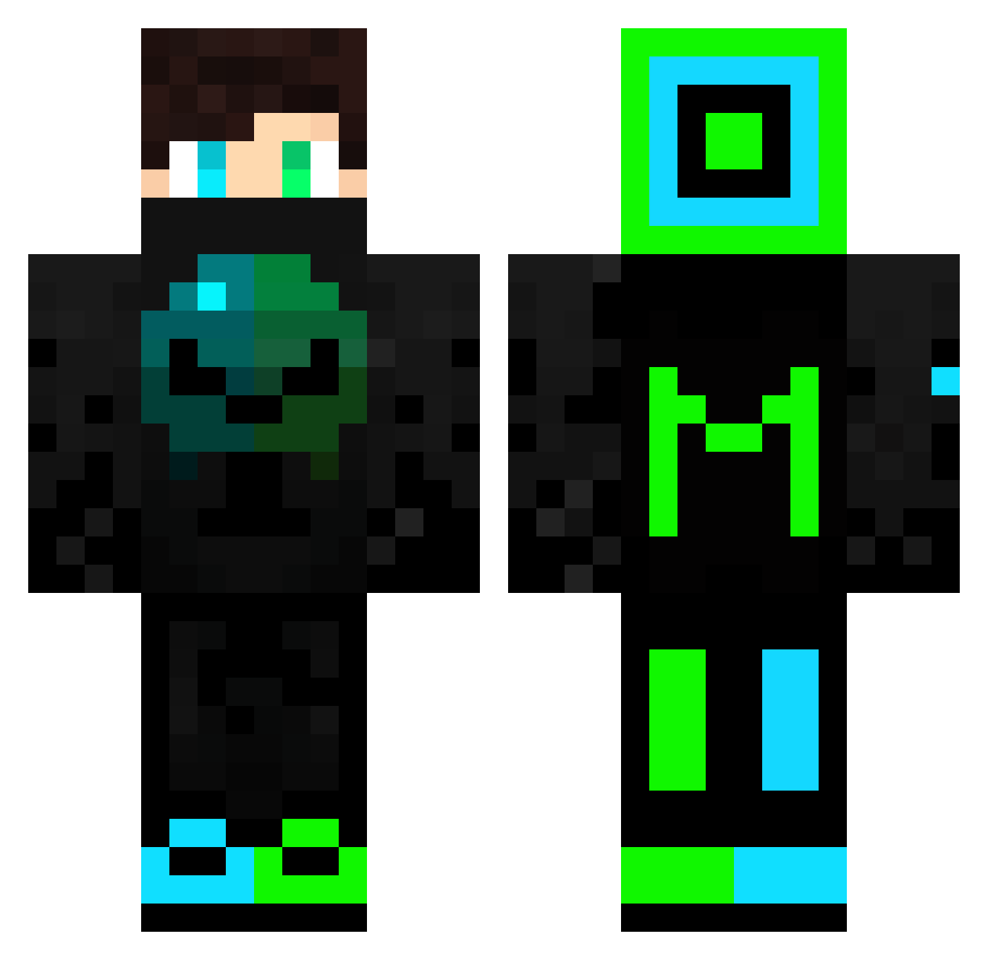 Hirosee Minecraft skin, front and back view