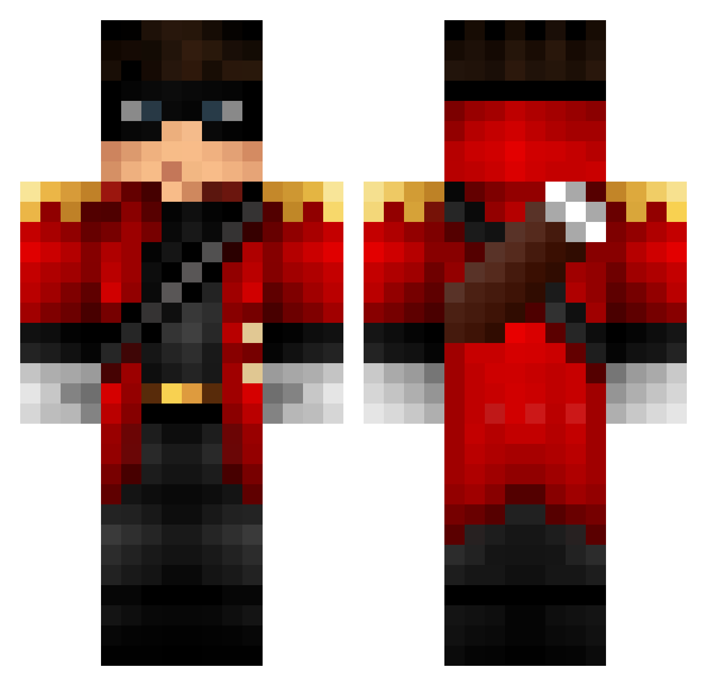 MikiGamer65 Minecraft skin, front and back view