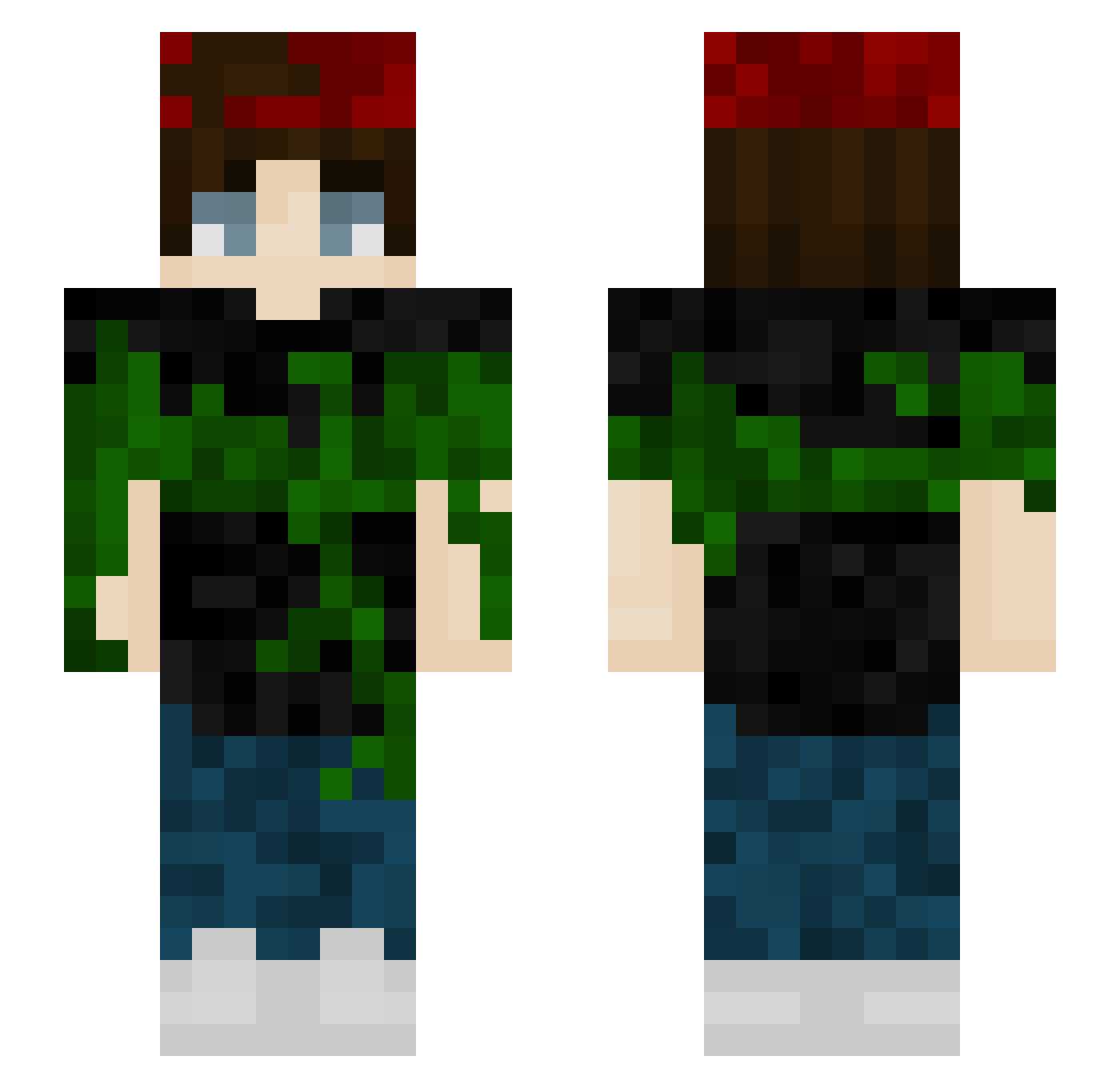 Mr_P1ant Minecraft skin, front and back view