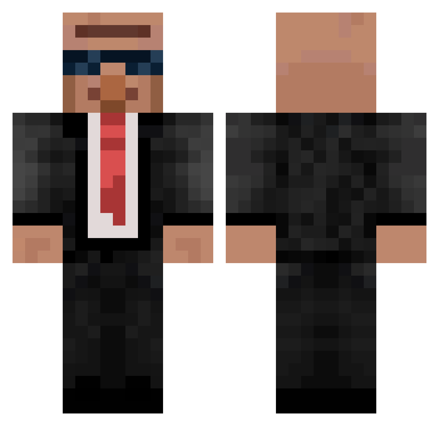Ruebe014 Minecraft skin, front and back view