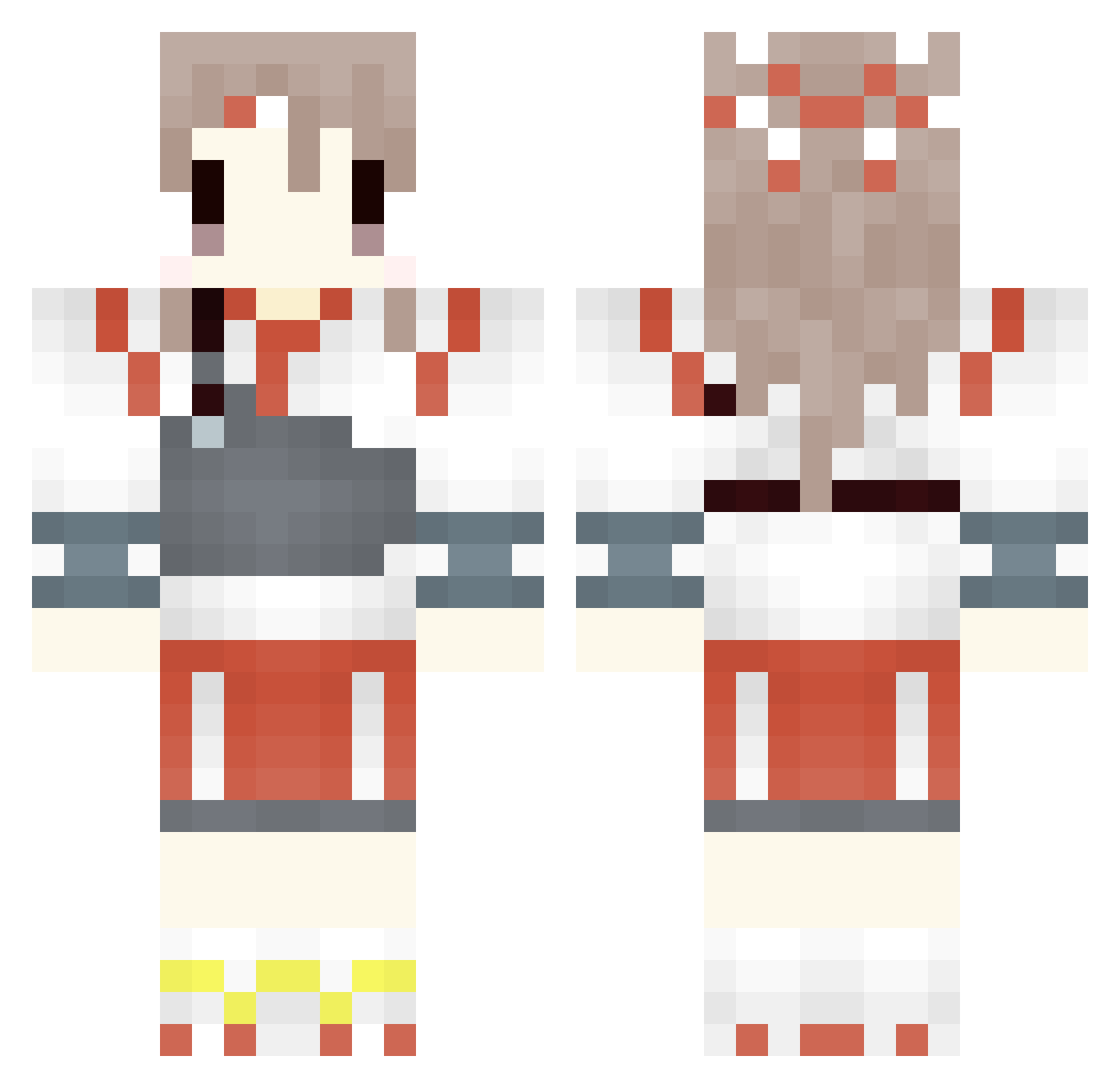 enaction Minecraft skin, front and back view