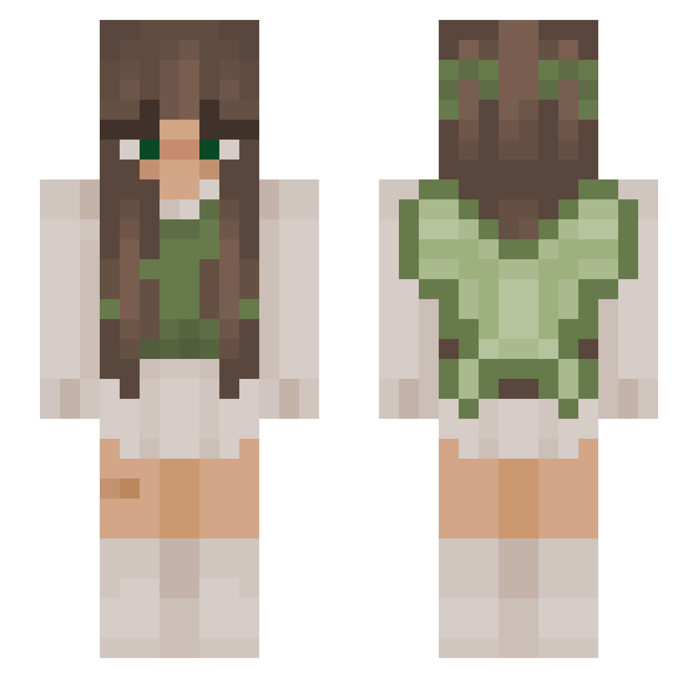 oddlump Minecraft skin, front and back view