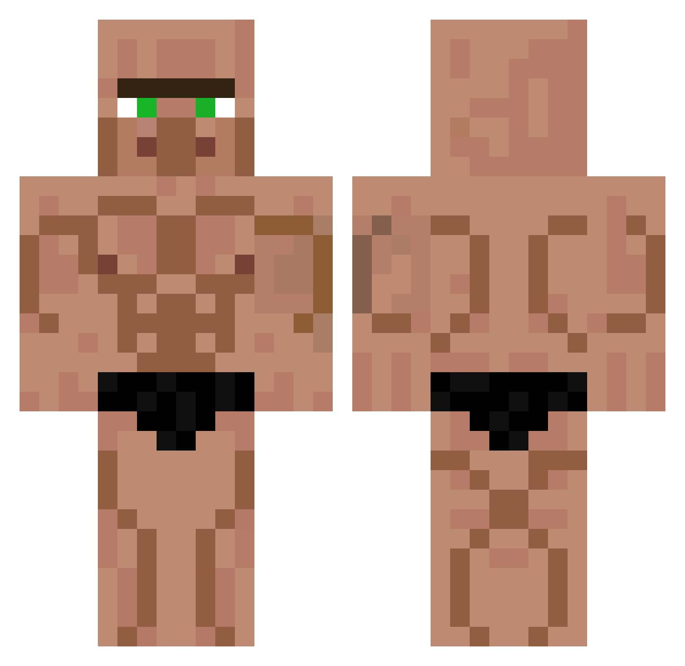 PerformanceCream Minecraft skin, front and back view