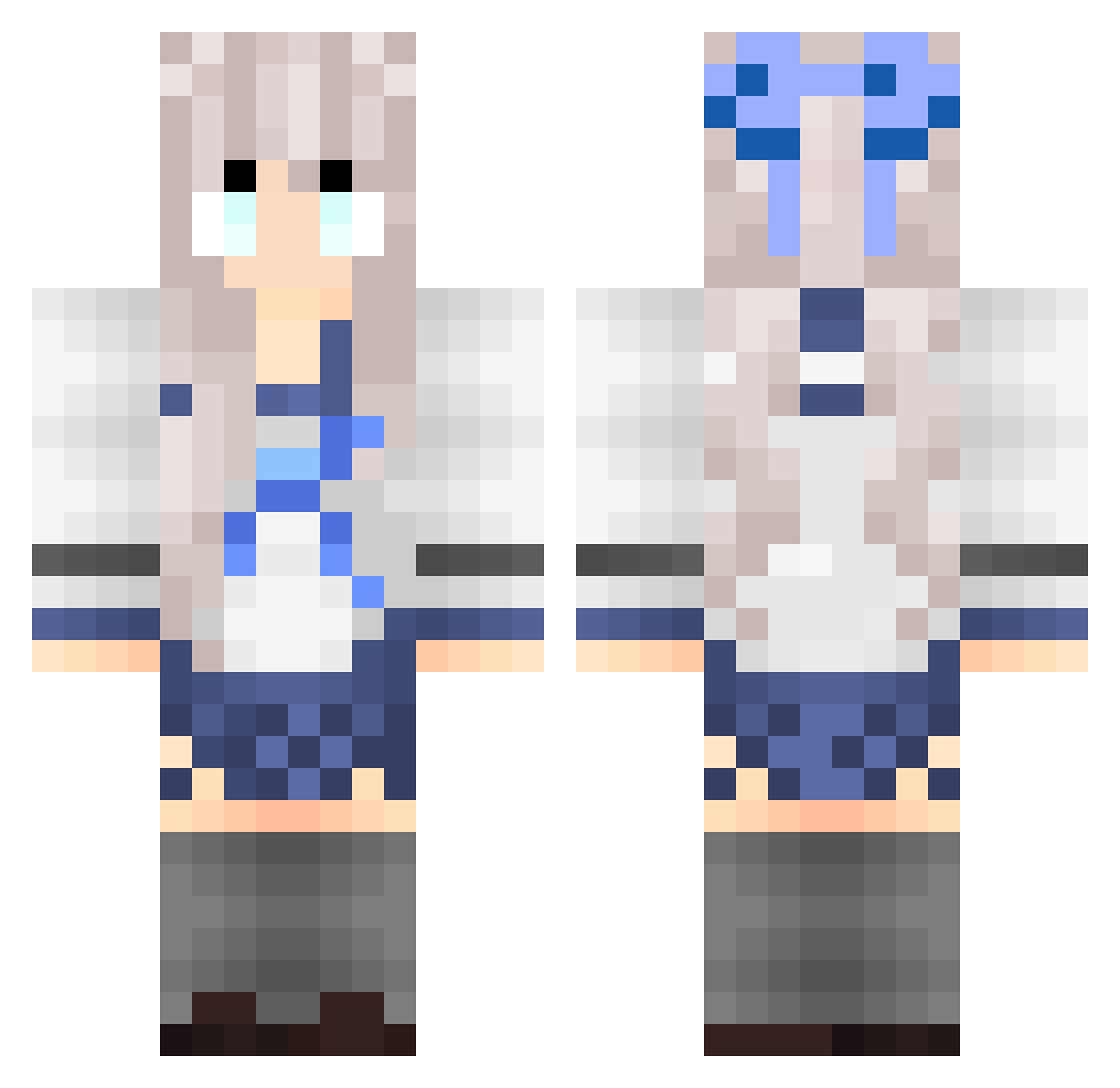 xDerpyFish Minecraft skin, front and back view