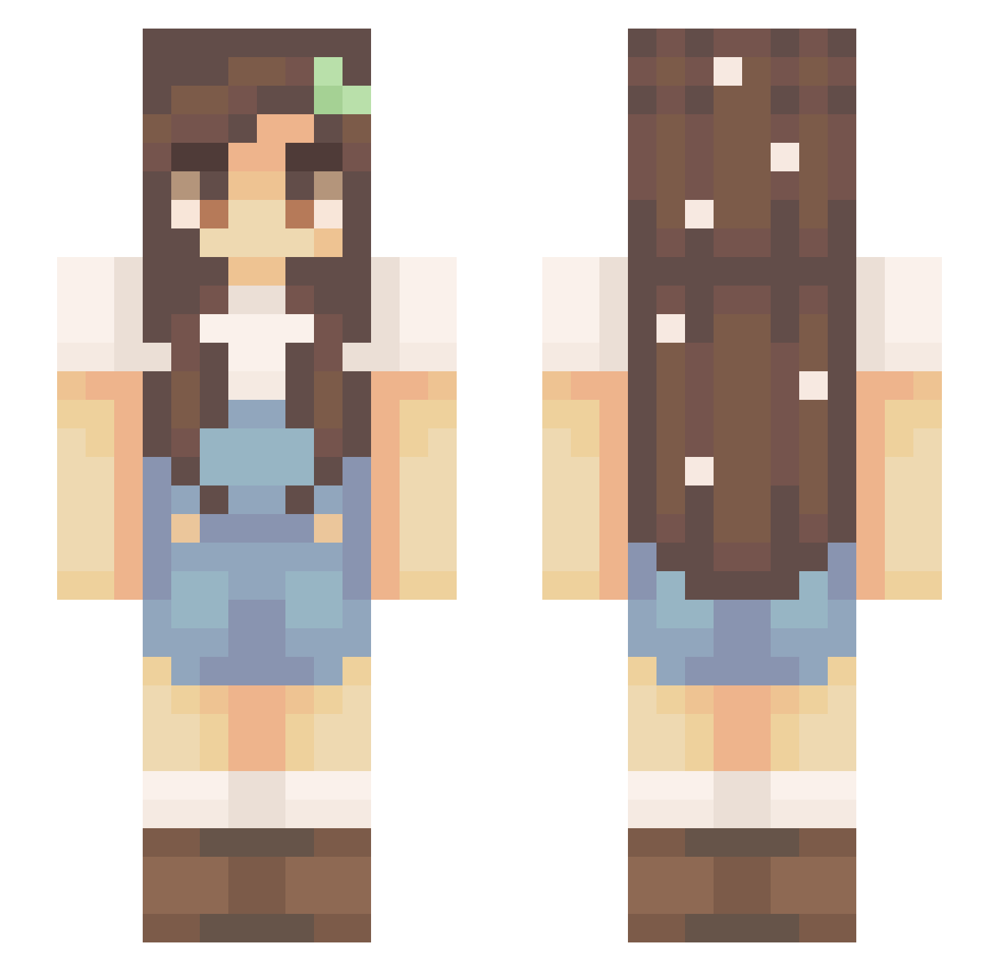 Mlody_Melepeta Minecraft skin, front and back view