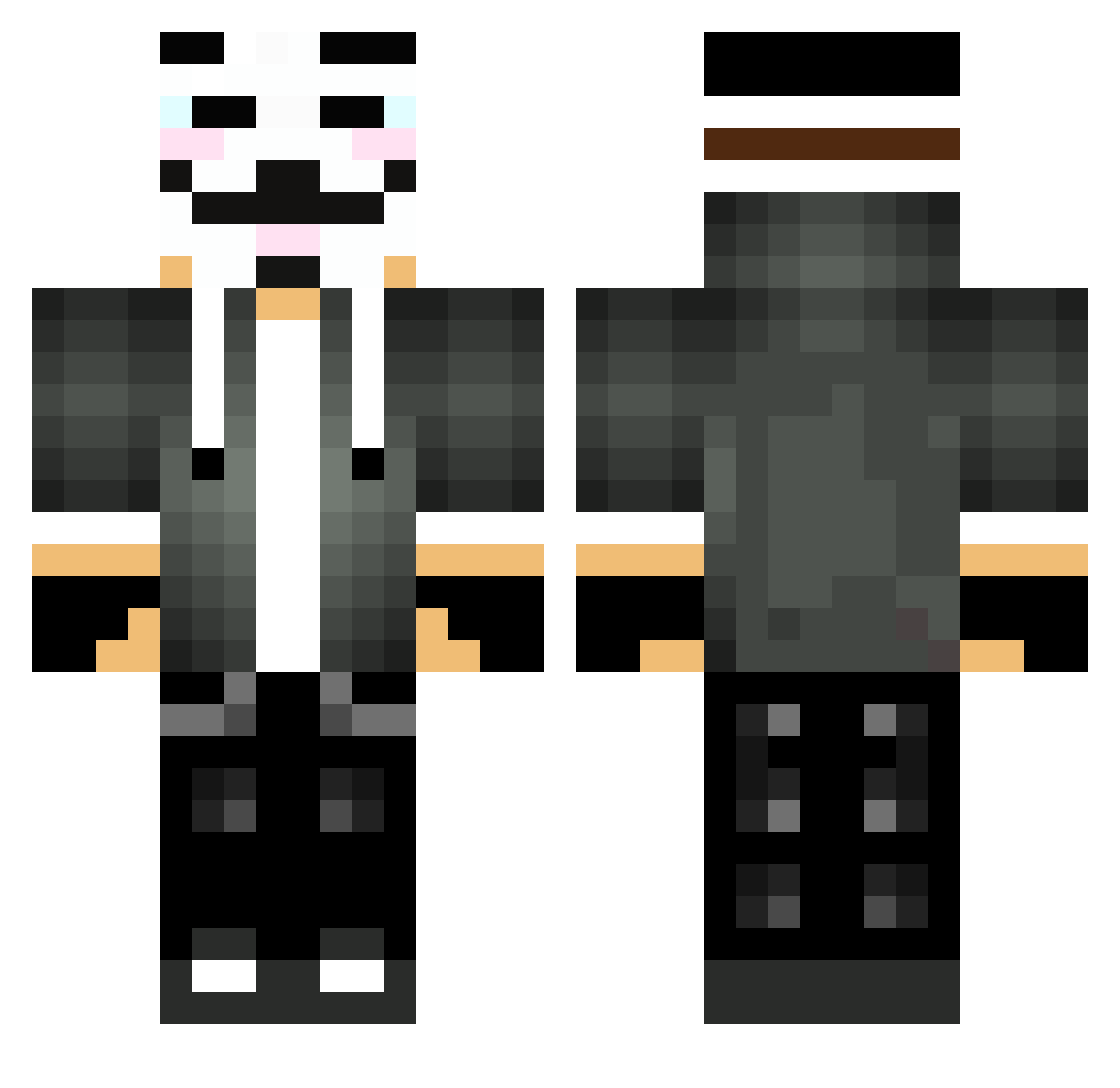 maxsteele Minecraft skin, front and back view