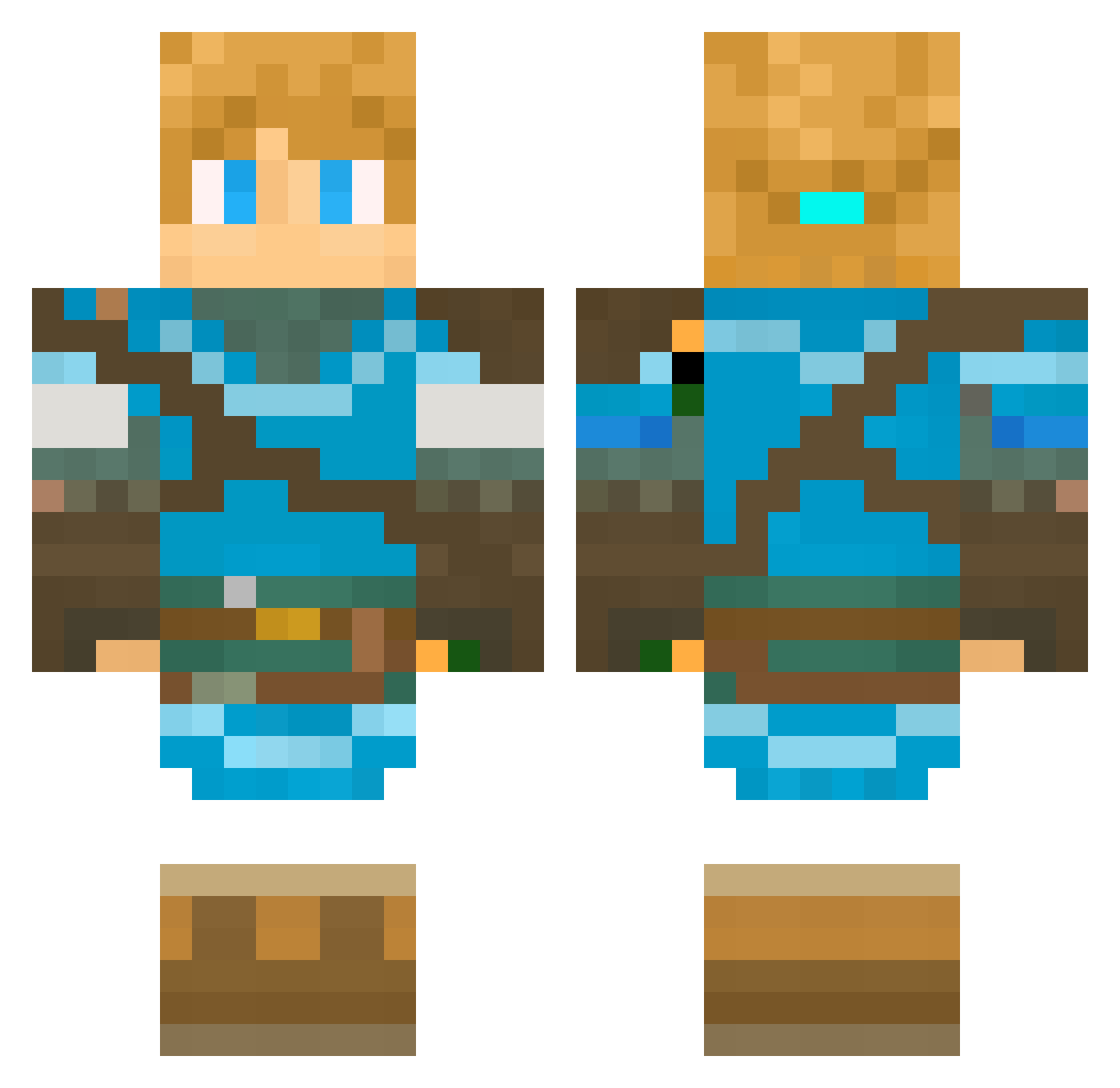 Nimble_Bolt Minecraft skin, front and back view