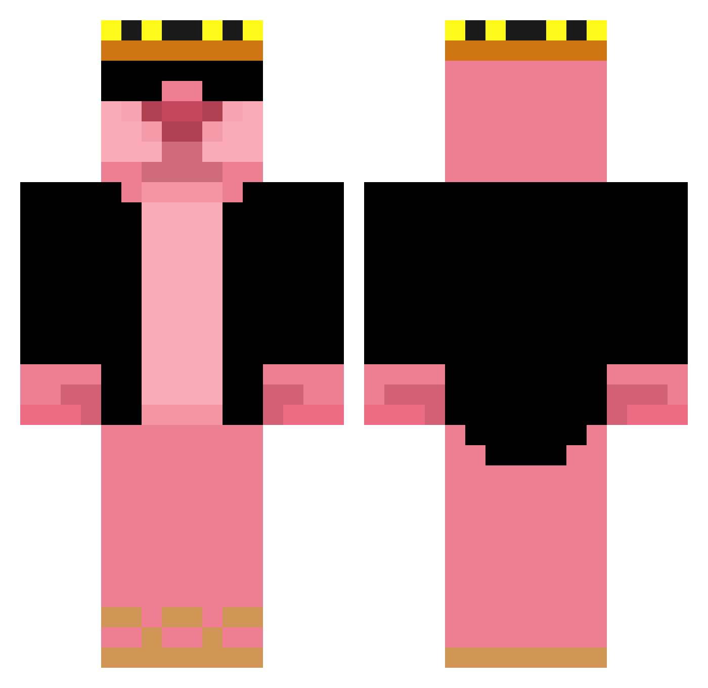 Schmaunzer Minecraft skin, front and back view