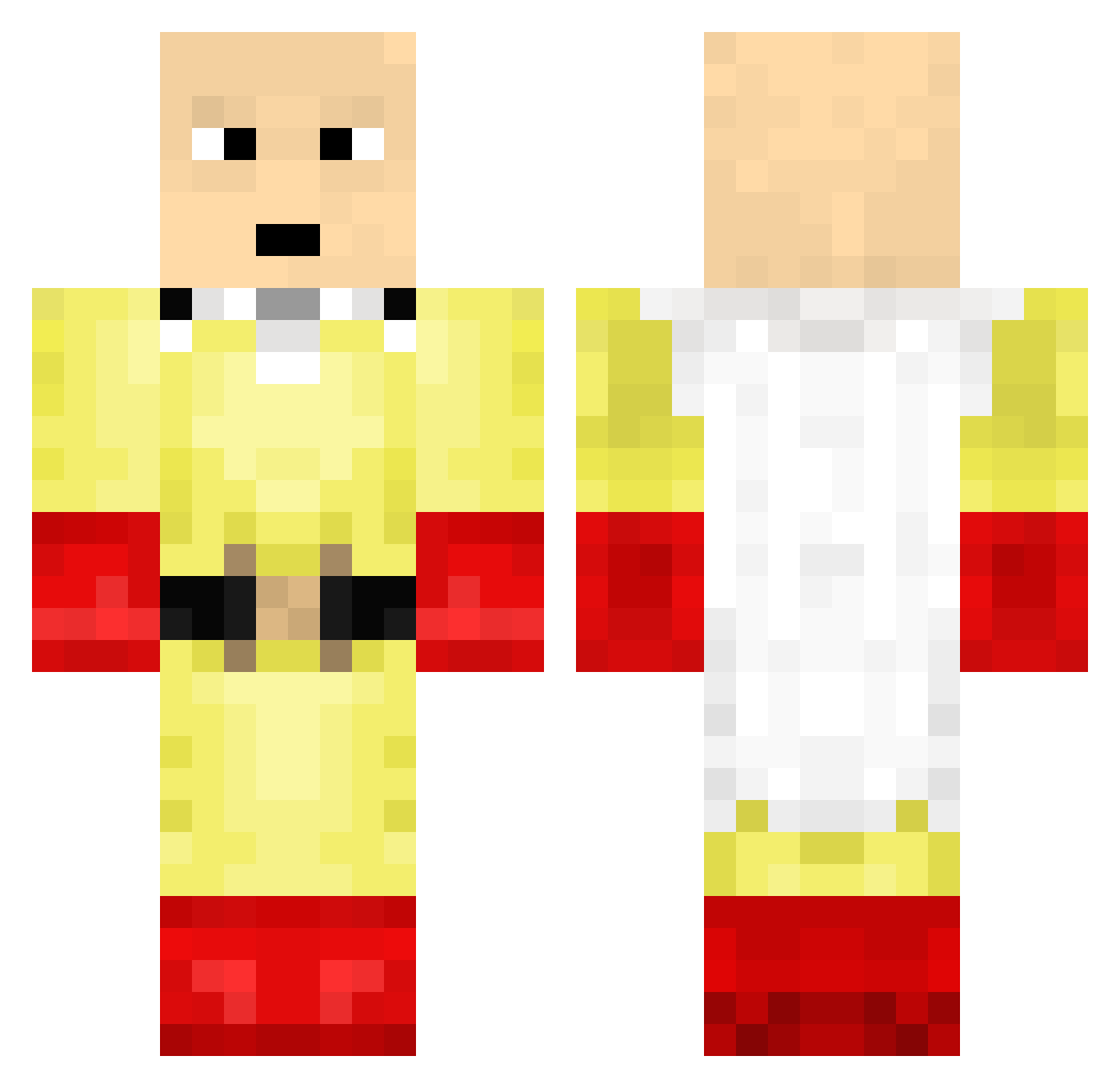 Pastry Minecraft skin, front and back view