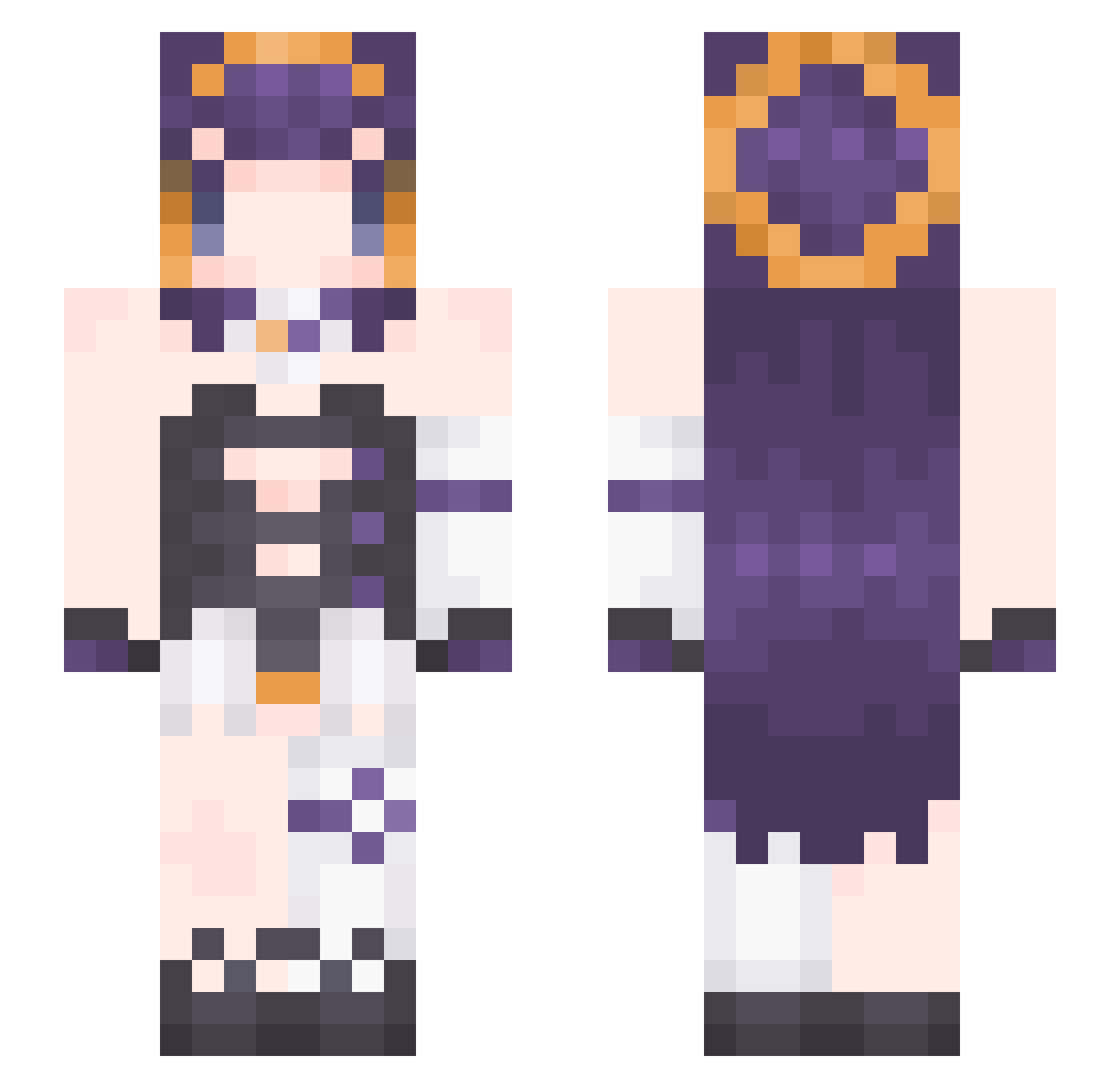 RaindropDry Minecraft skin, front and back view