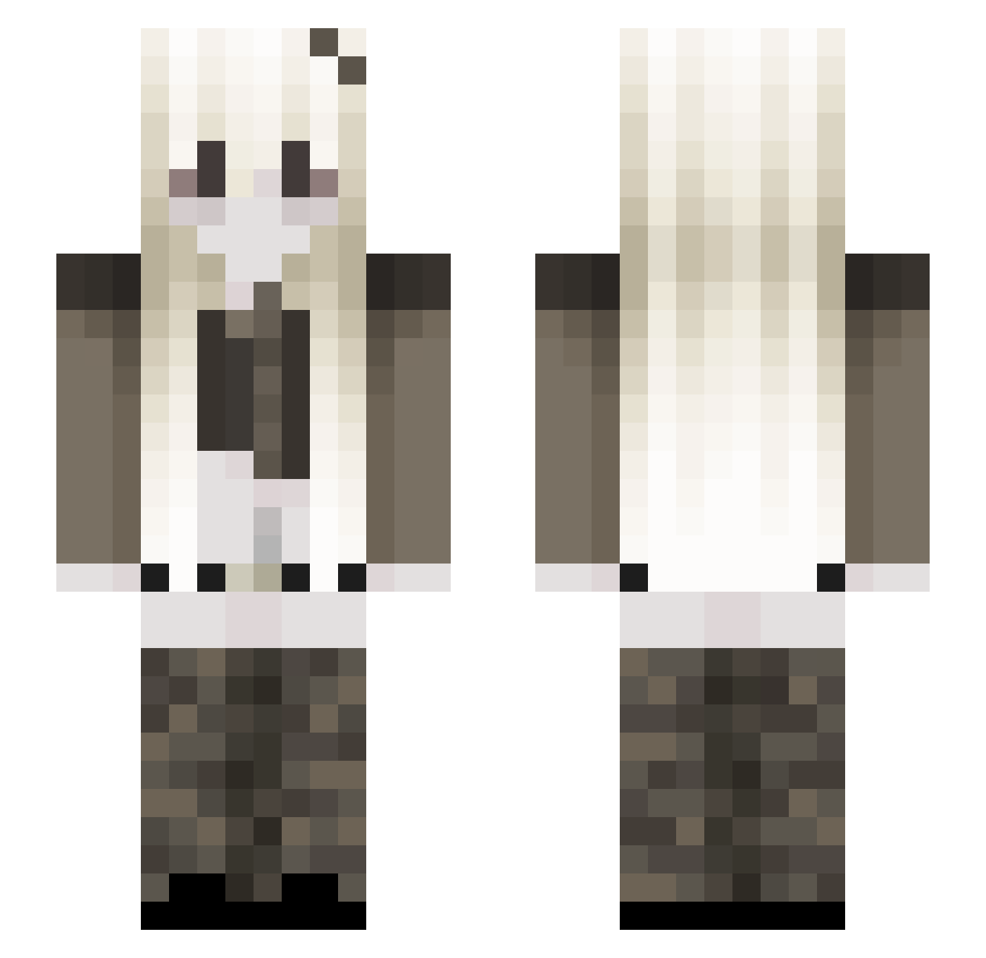 RealSxfy Minecraft skin, front and back view