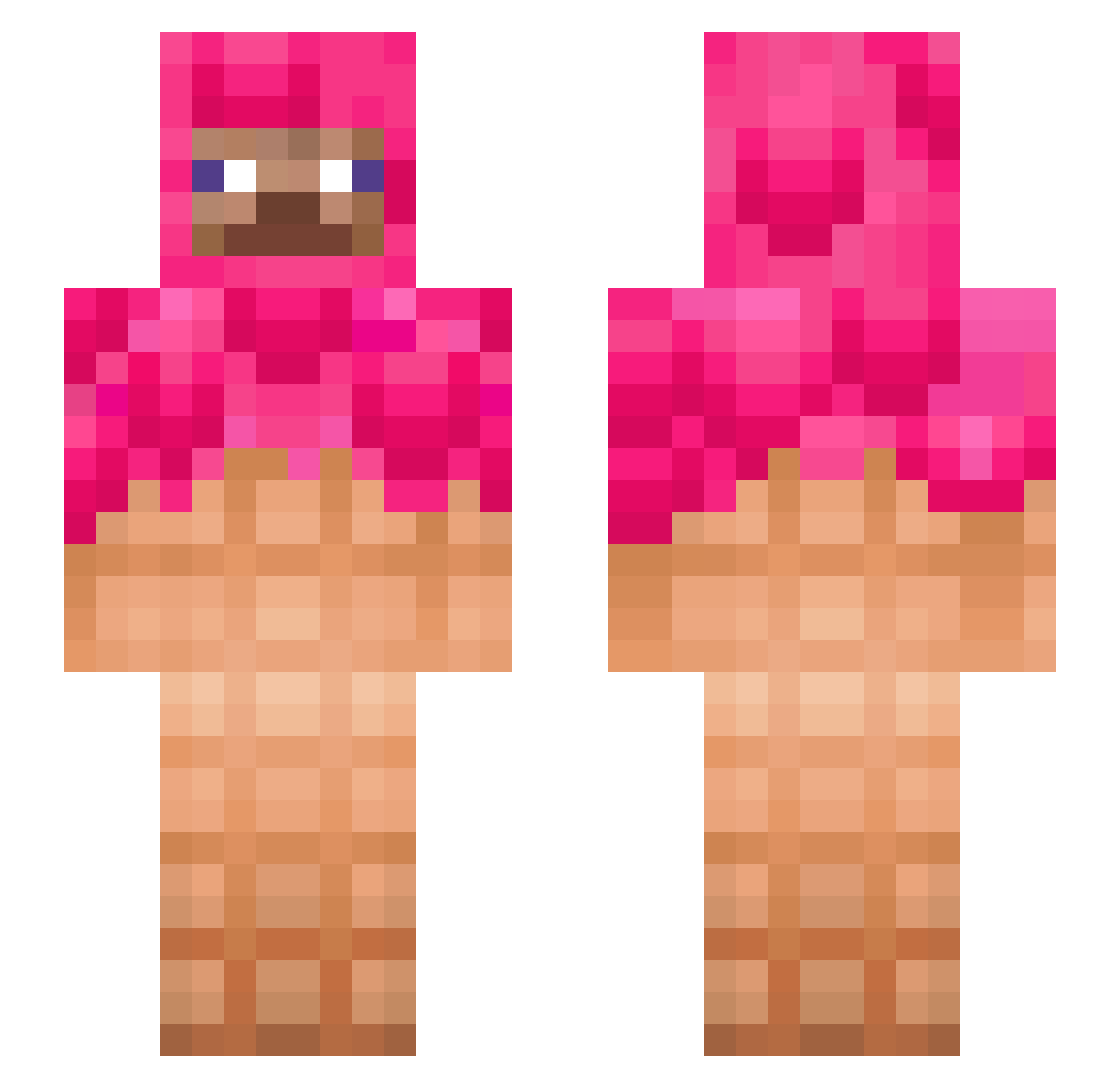 BunnyGirl_TW Minecraft skin, front and back view