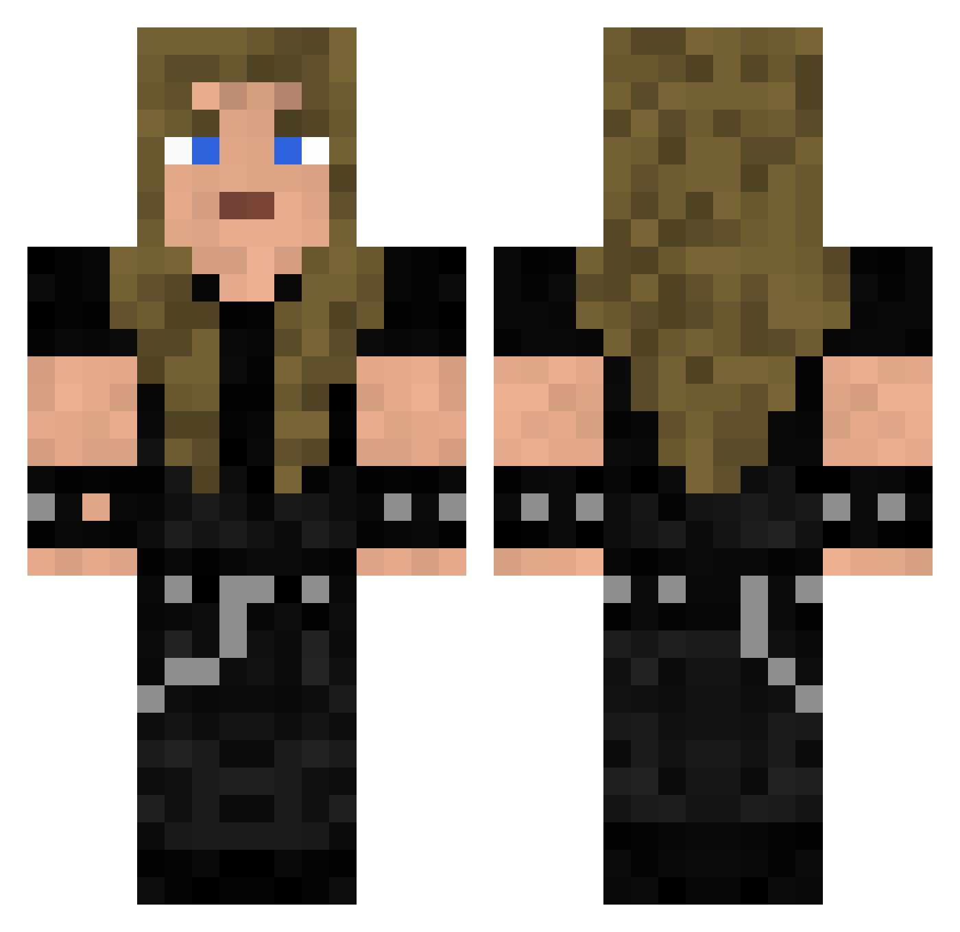 spaoh Minecraft skin, front and back view