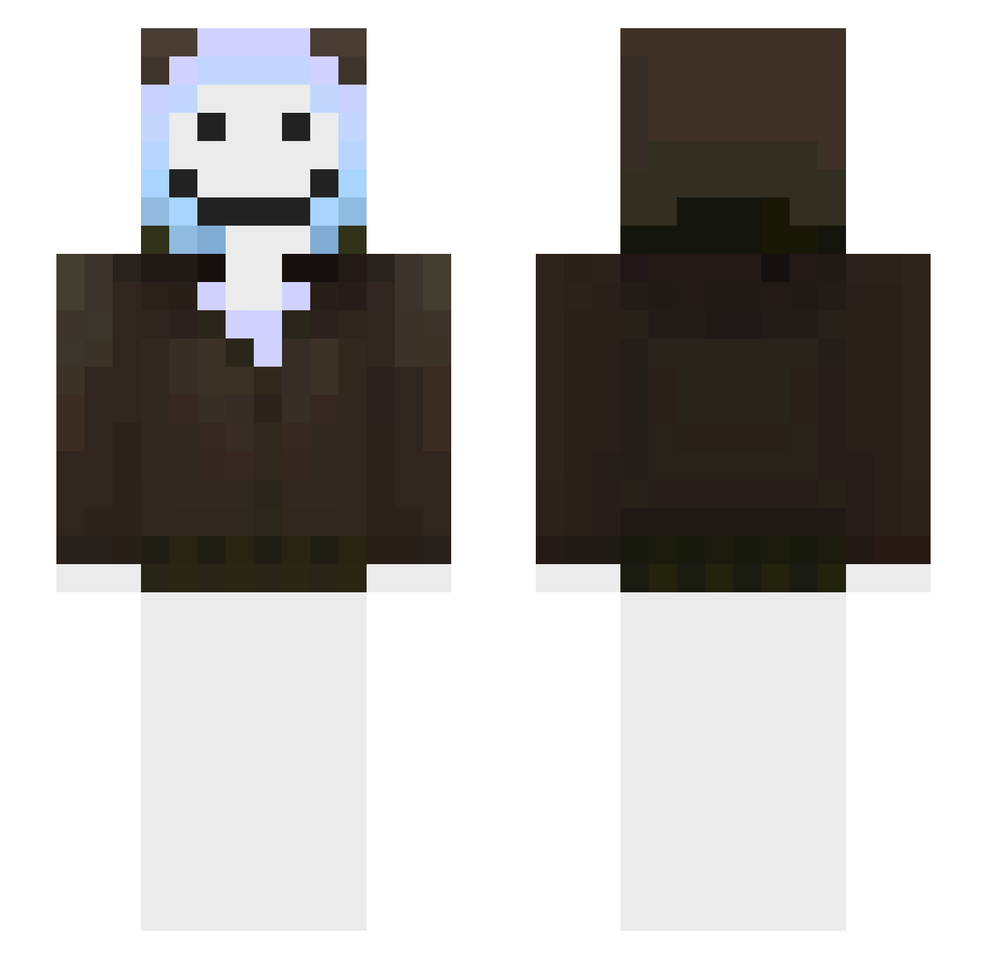 AlecDav Minecraft skin, front and back view